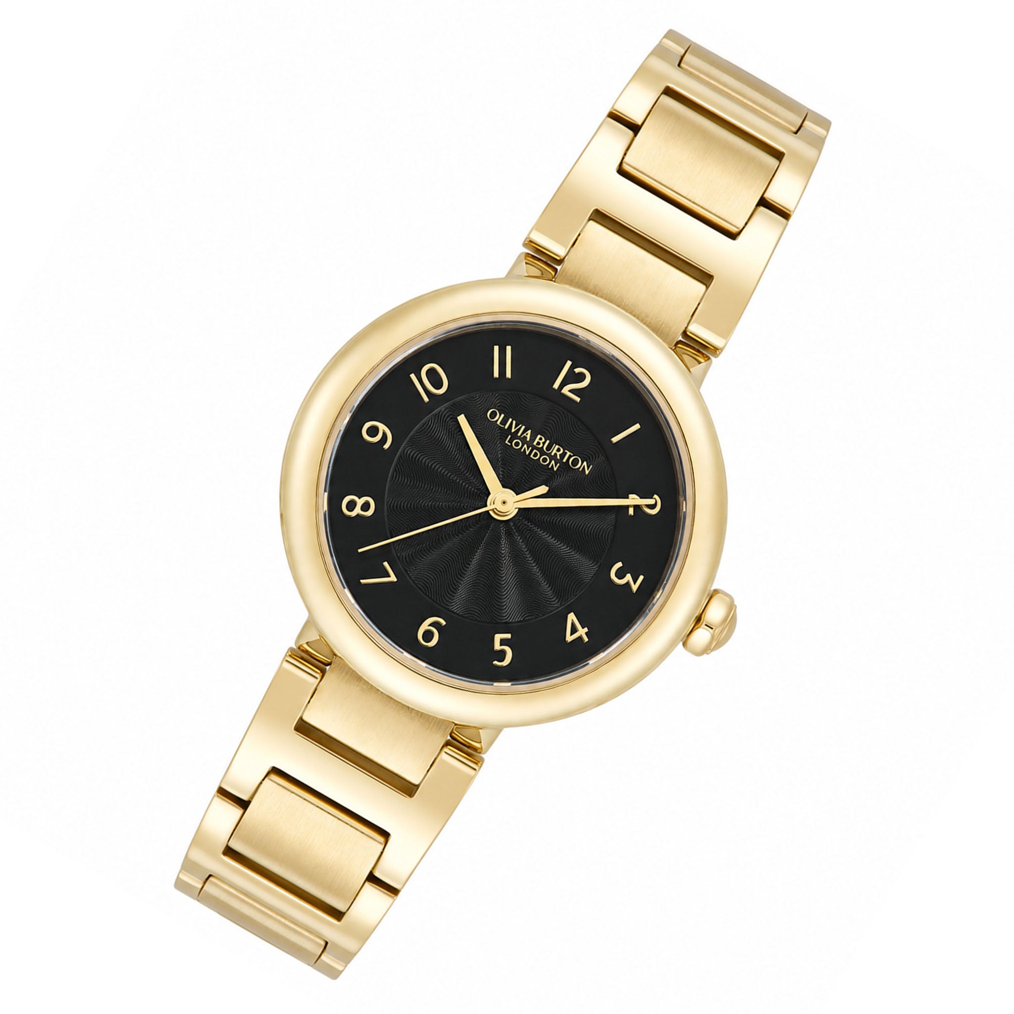 Olivia Burton Gold Steel Black Dial Women's Watch - 24000401
