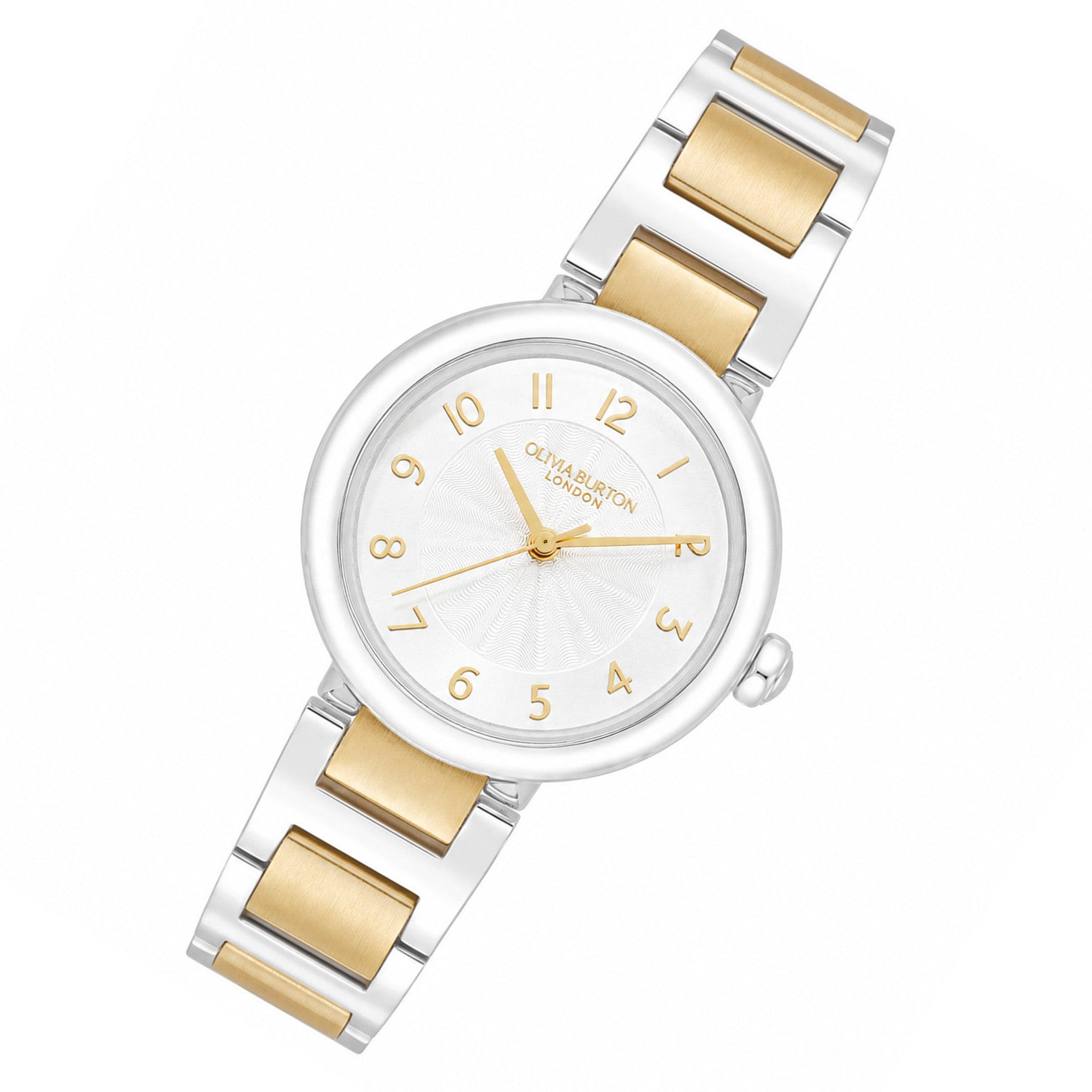 Olivia Burton Two-Tone Steel Silver White Dial Women's Watch - 24000402