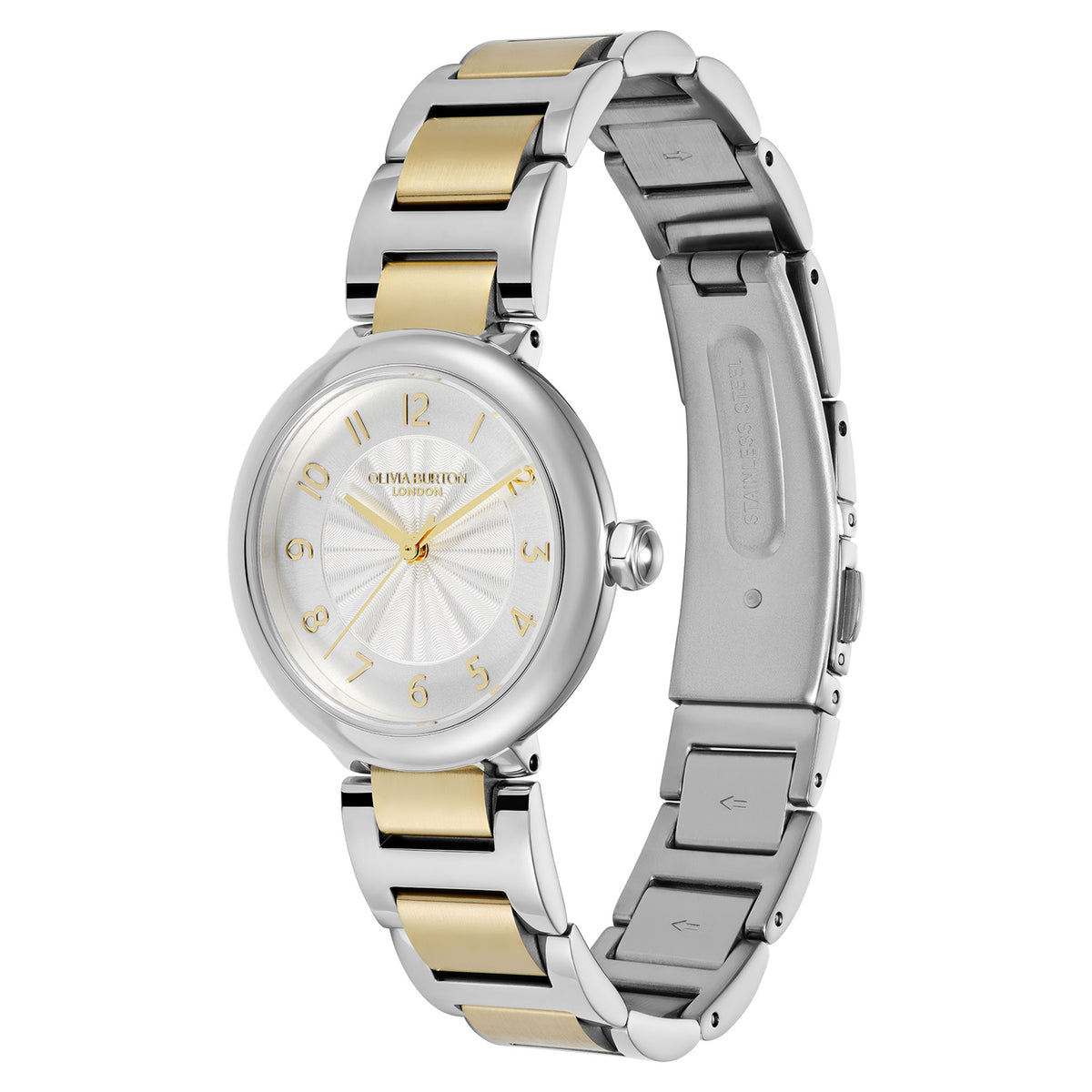 Olivia Burton Two-Tone Steel Silver White Dial Women's Watch - 24000402