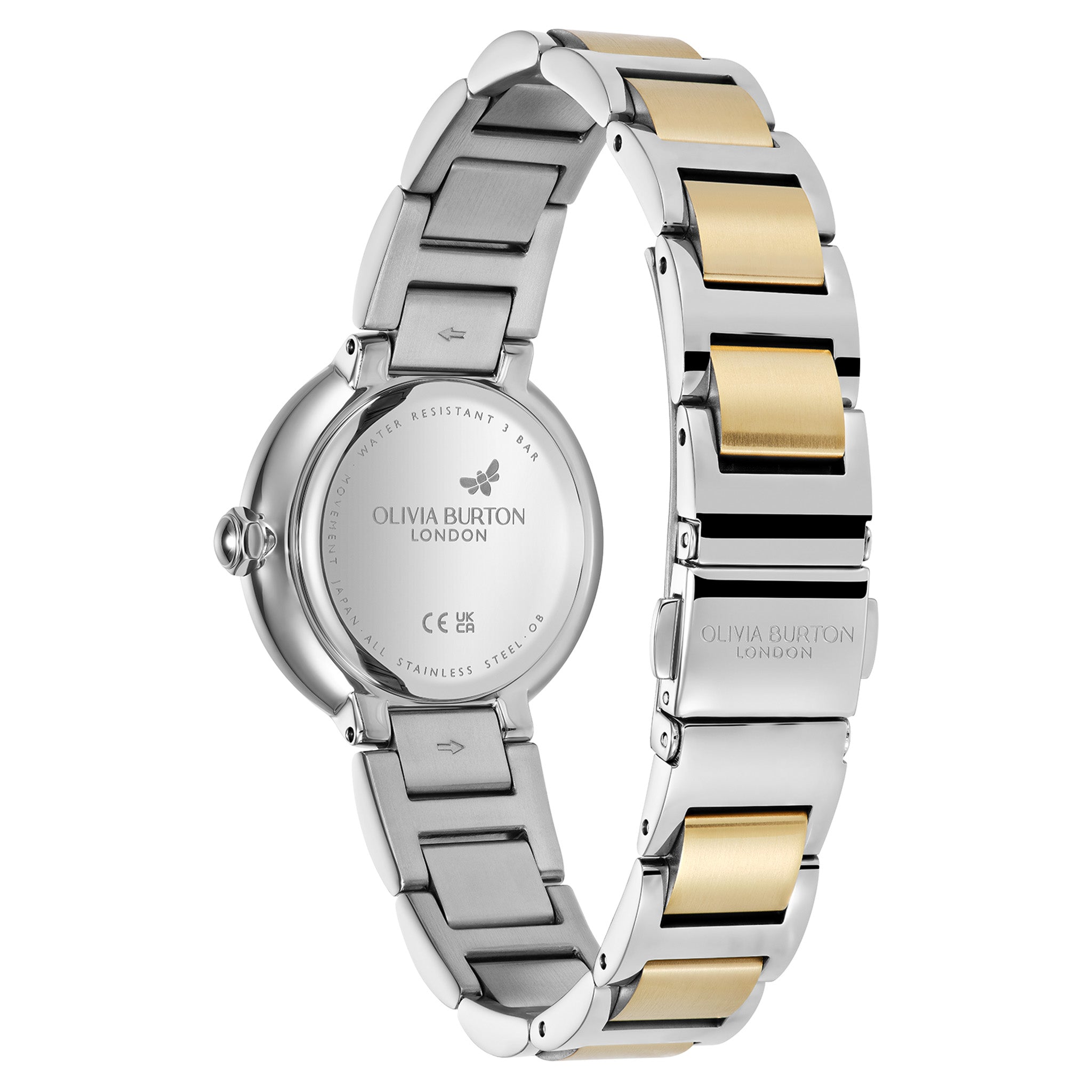 Olivia Burton Two-Tone Steel Silver White Dial Women's Watch - 24000402