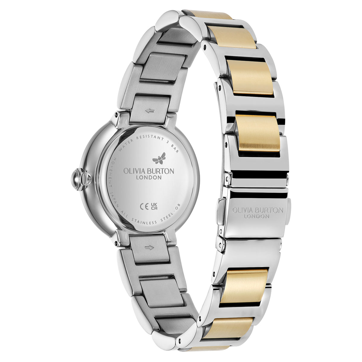 Olivia Burton Two-Tone Steel Silver White Dial Women's Watch - 24000402