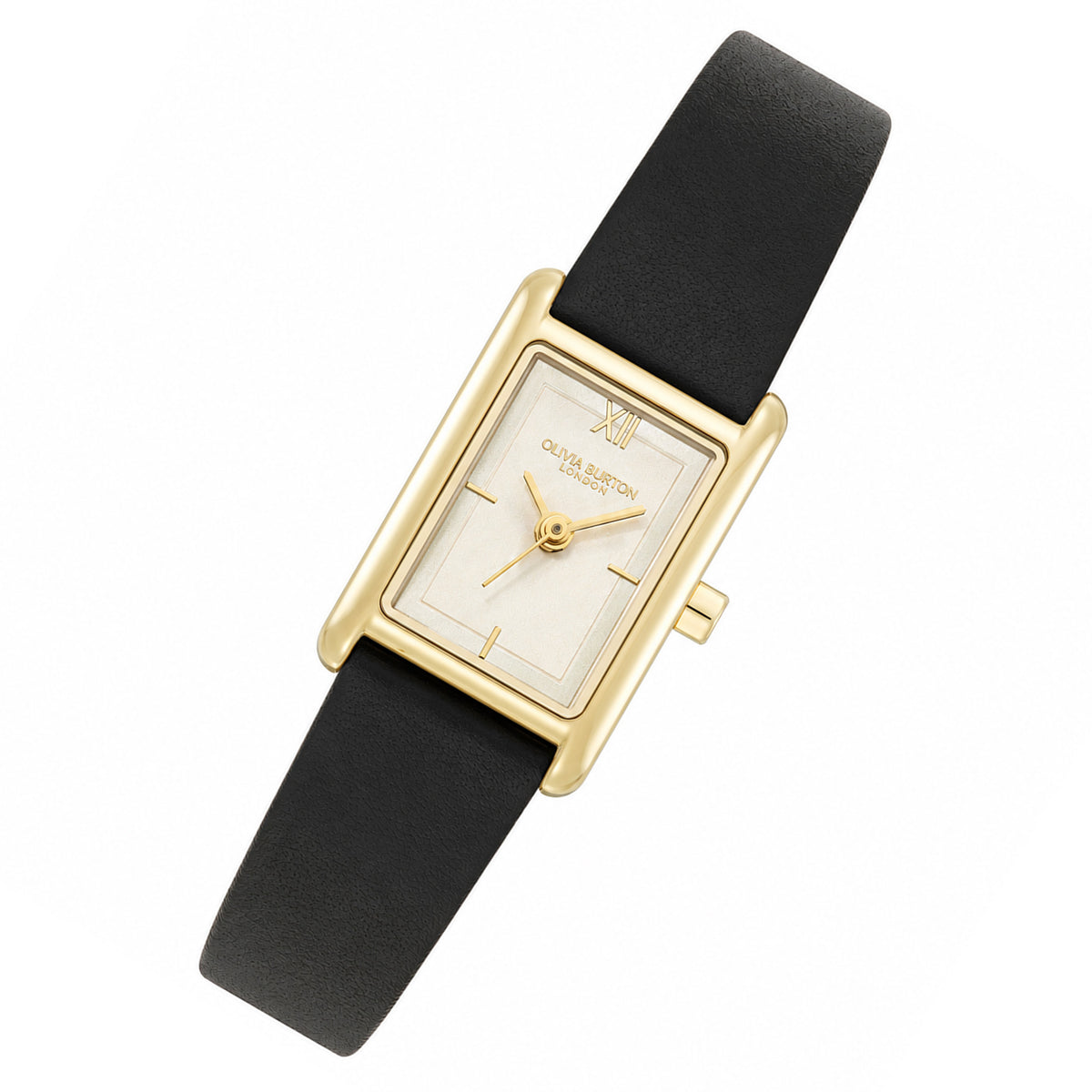 Olivia Burton Black Leather Ivory Dial Women's Watch - 24000437