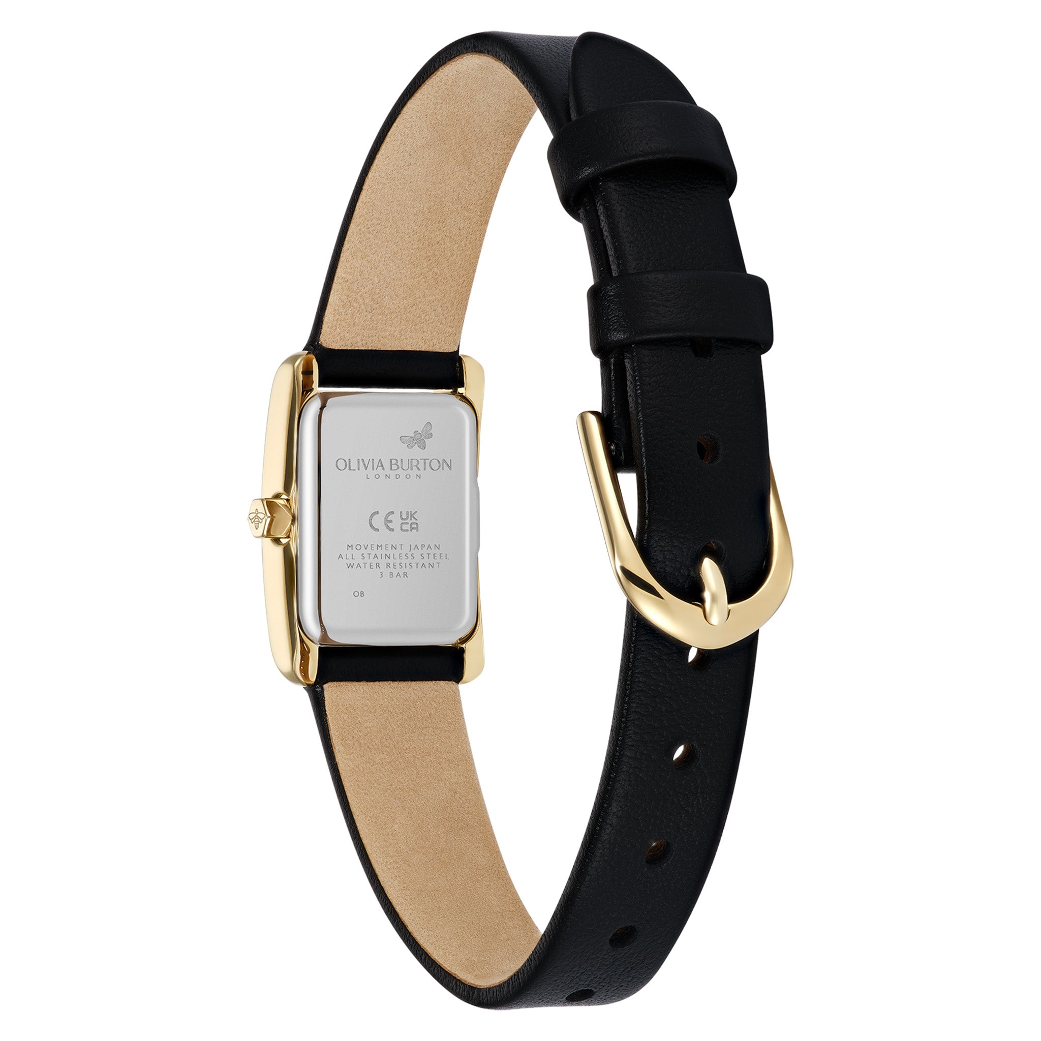 Olivia Burton Black Leather Ivory Dial Women's Watch - 24000437