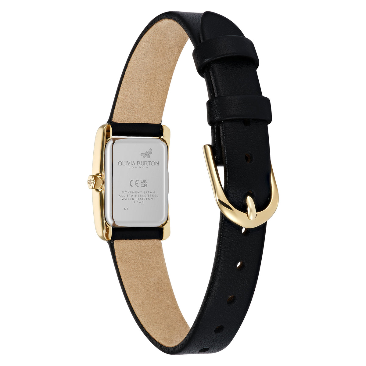 Olivia Burton Black Leather Ivory Dial Women's Watch - 24000437