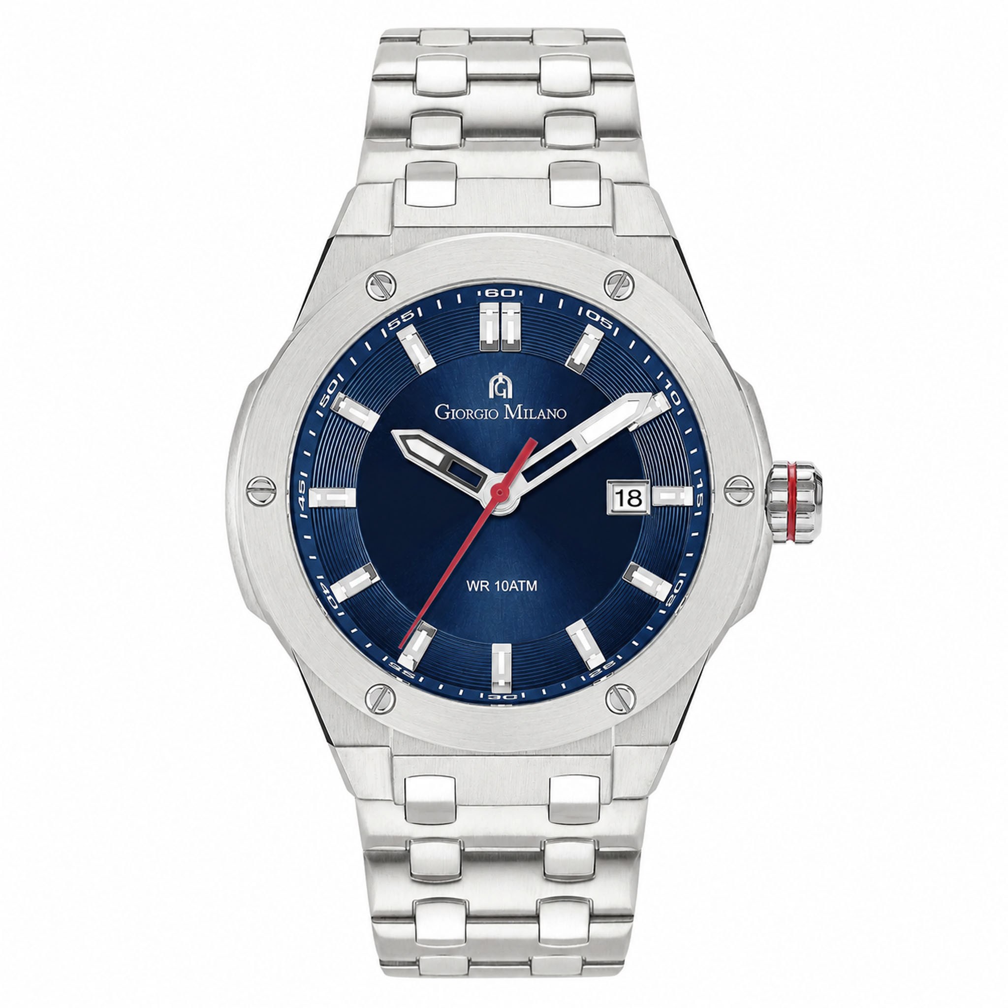 Giorgio Milano Silver Steel Blue Dial Men's Watch - 249ST04
