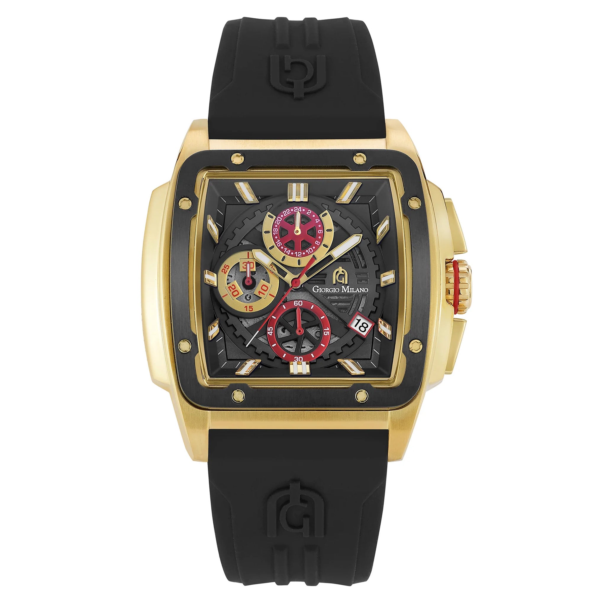 Giorgio Milano Silicone Black Dial Chronograph Men's Watch - 250SGBK313