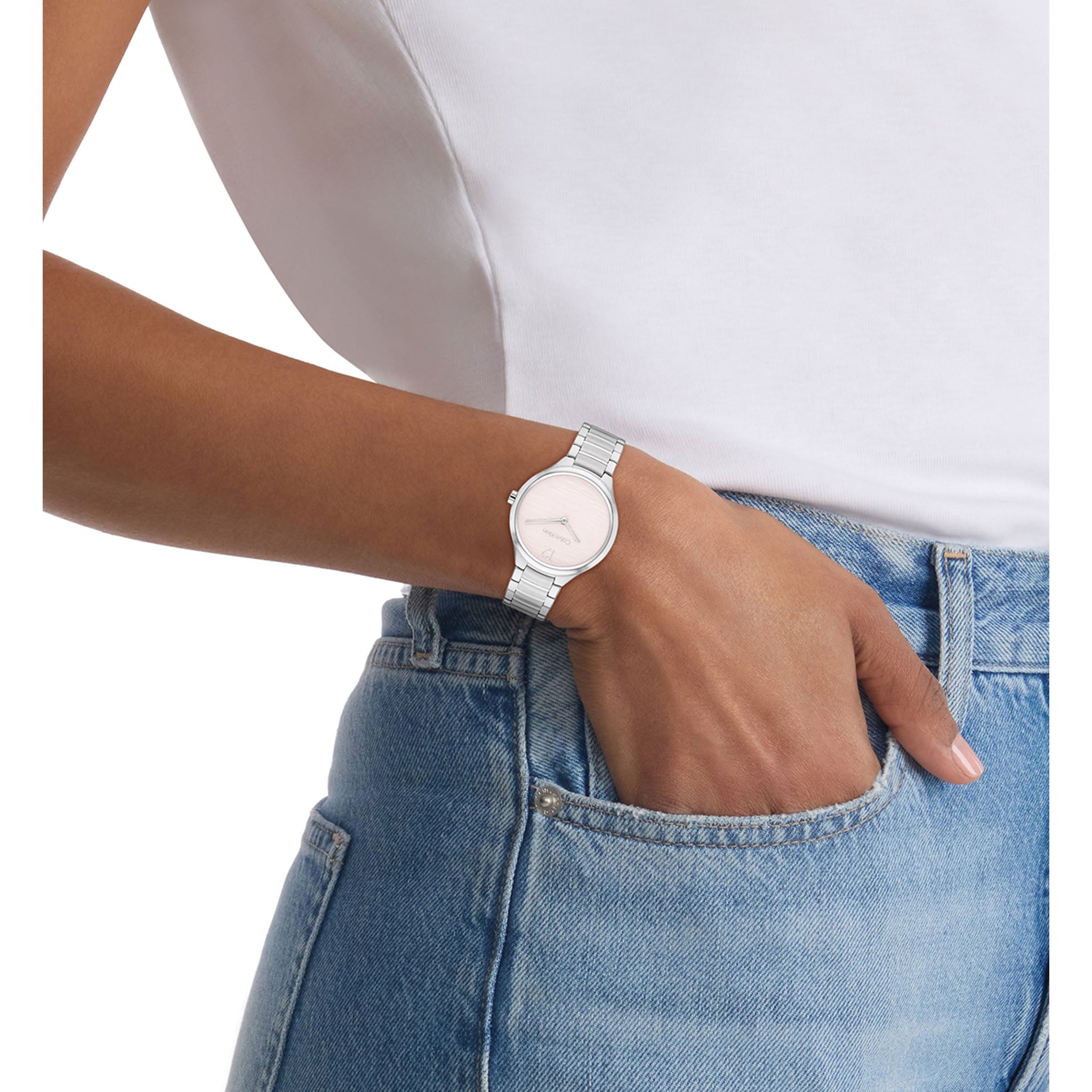 Calvin Klein Stainless Steel Blush Dial Women's Watch - 25100047