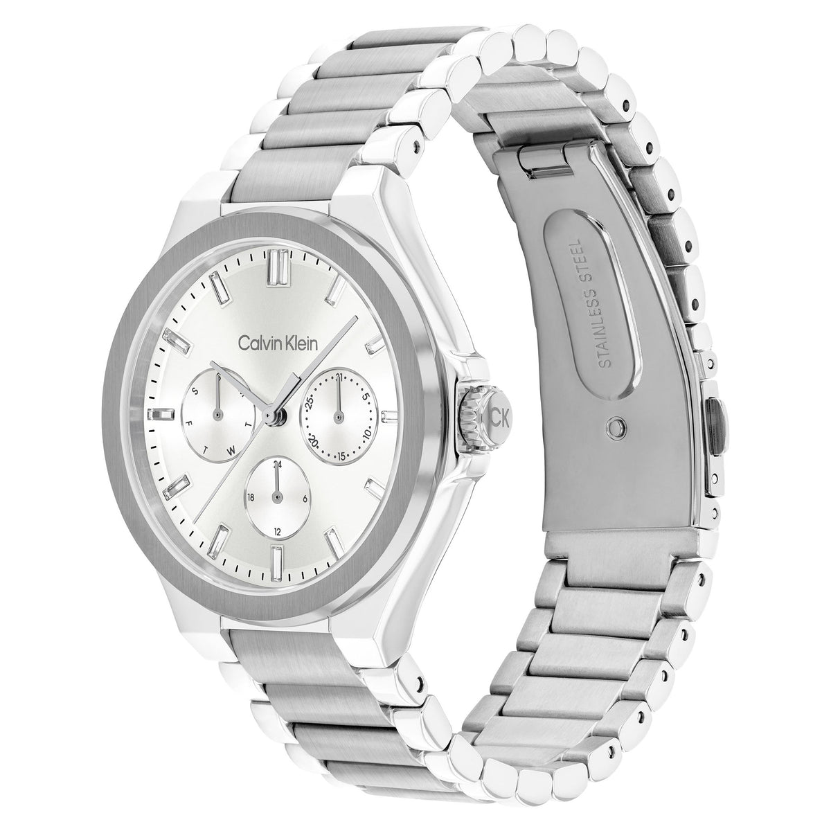 Calvin Klein Stainless Steel White Dial Multi-function Women's Watch - 25100054