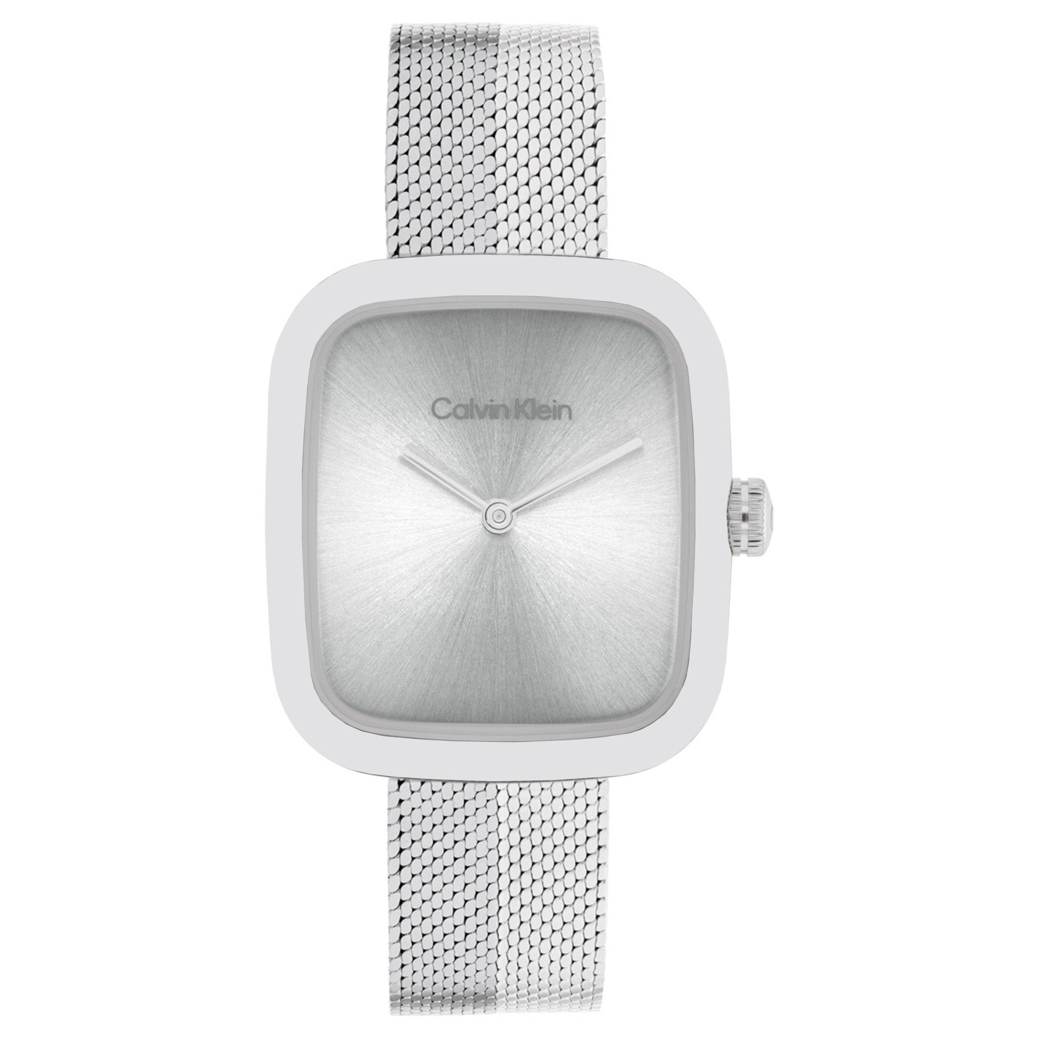 Calvin Klein Stainless Steel Silver White Dial Women's Watch - 25100098