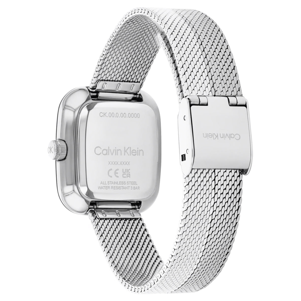 Calvin Klein Stainless Steel Mesh Silver White Dial Women's Watch - 25100098