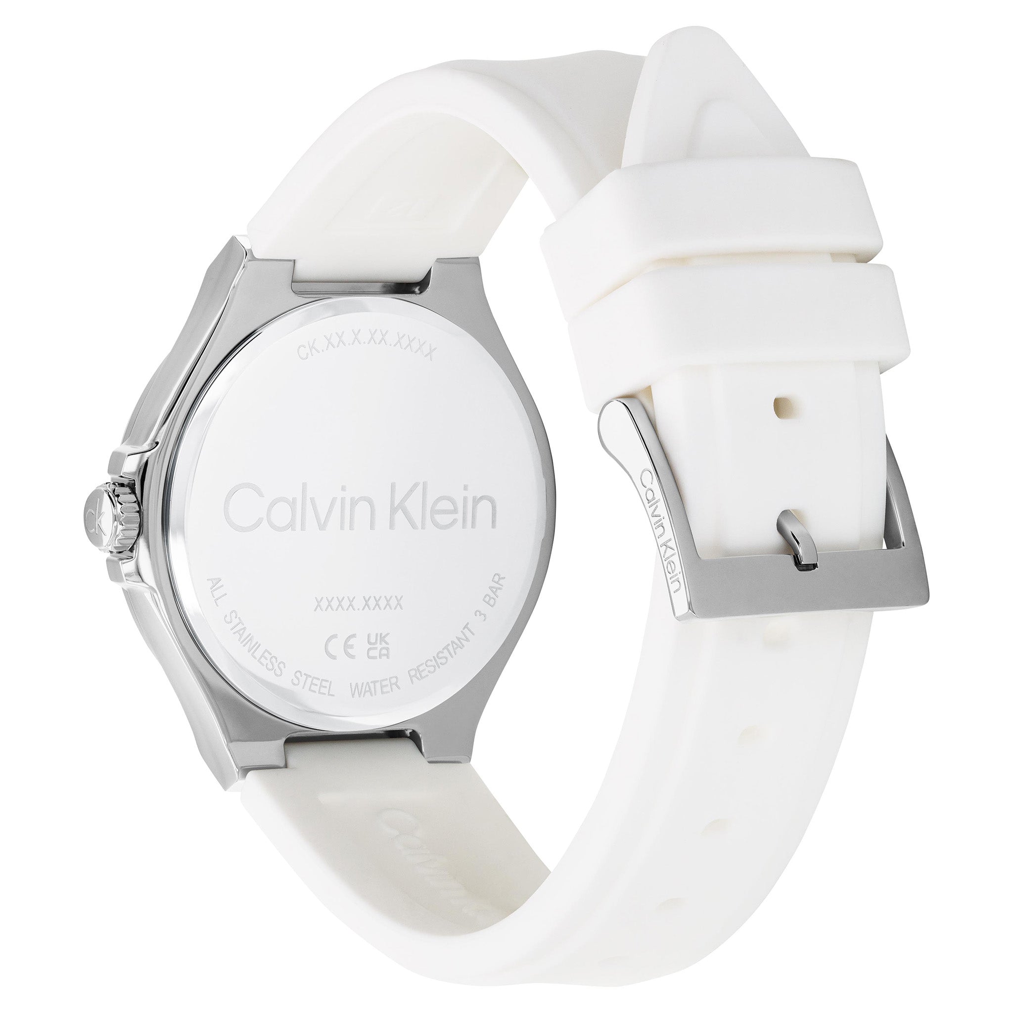Calvin Klein Silicone White Dial Multi-function Women's Watch - 25100106