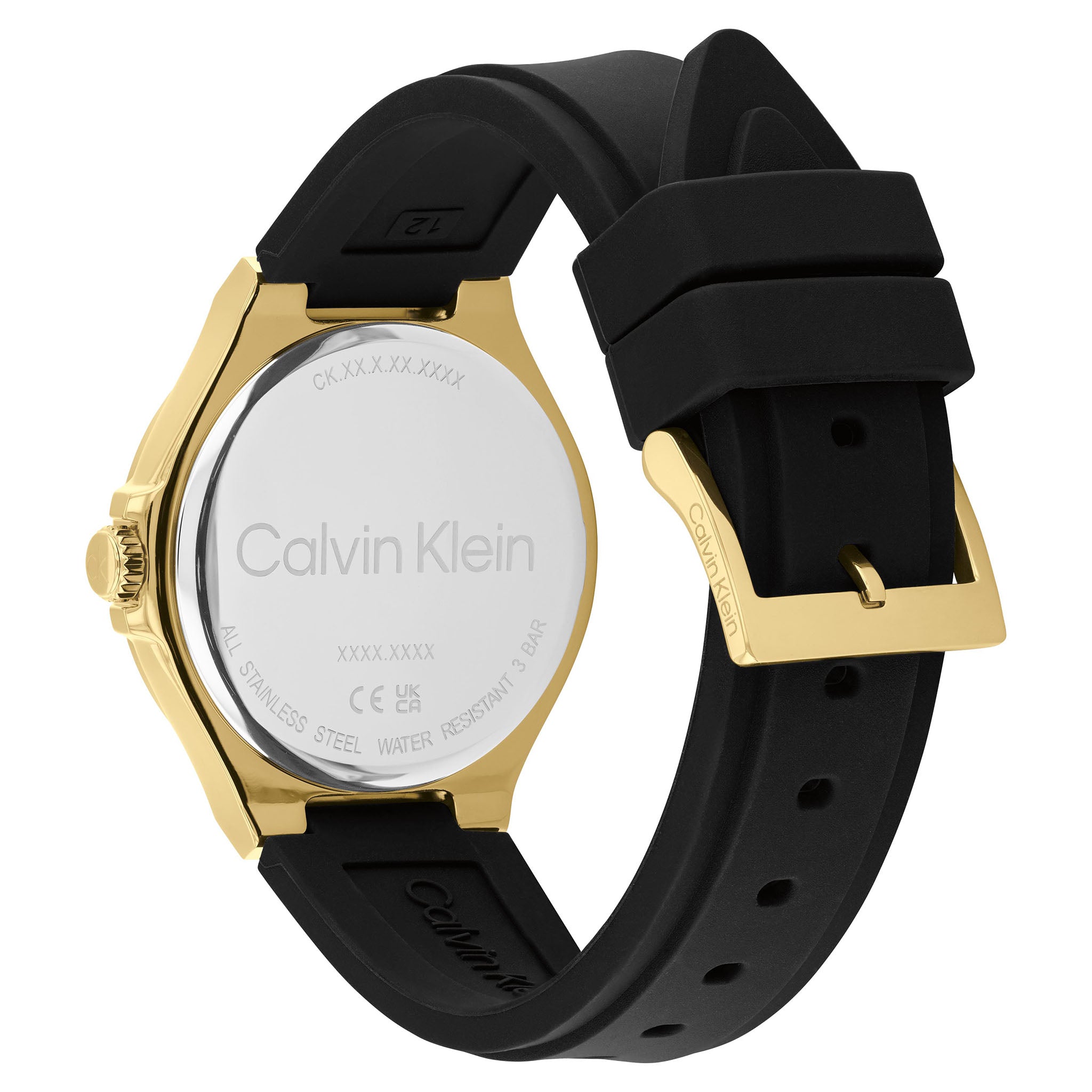 Calvin Klein Silicone Black Dial Multi-function Women's Watch - 25100107