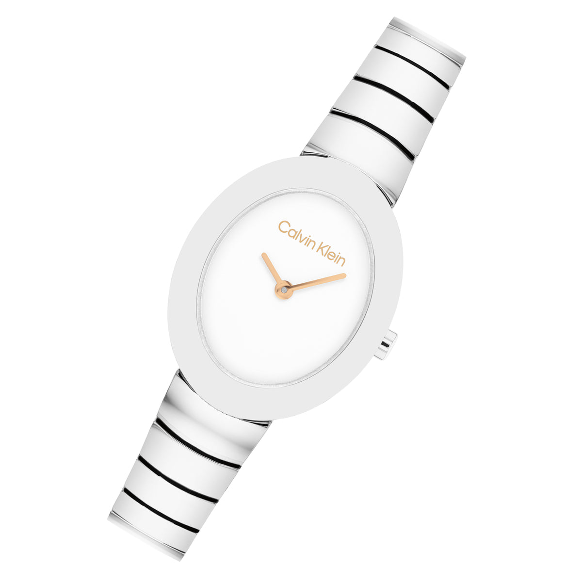 Calvin Klein Silver Steel White Dial Women's Watch - 25100149