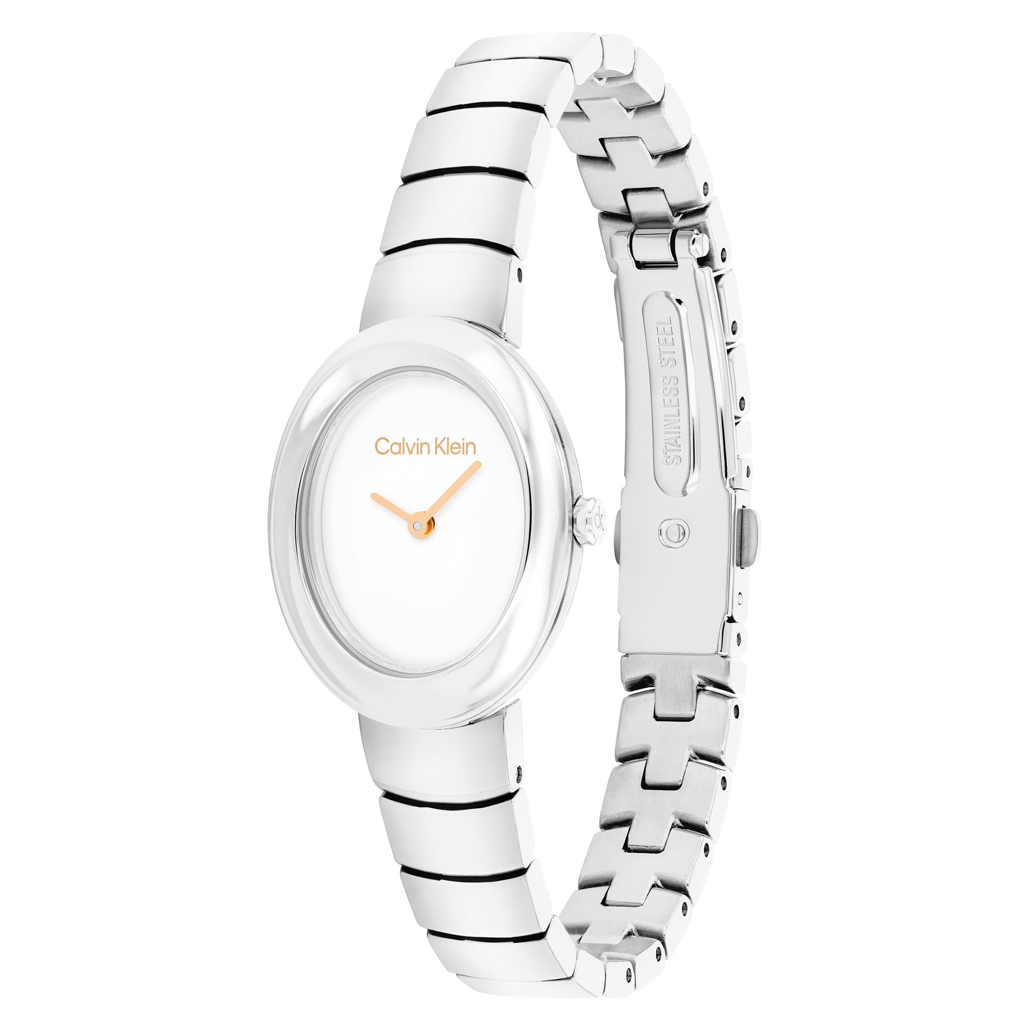 Calvin Klein Silver Steel White Dial Women's Watch - 25100149