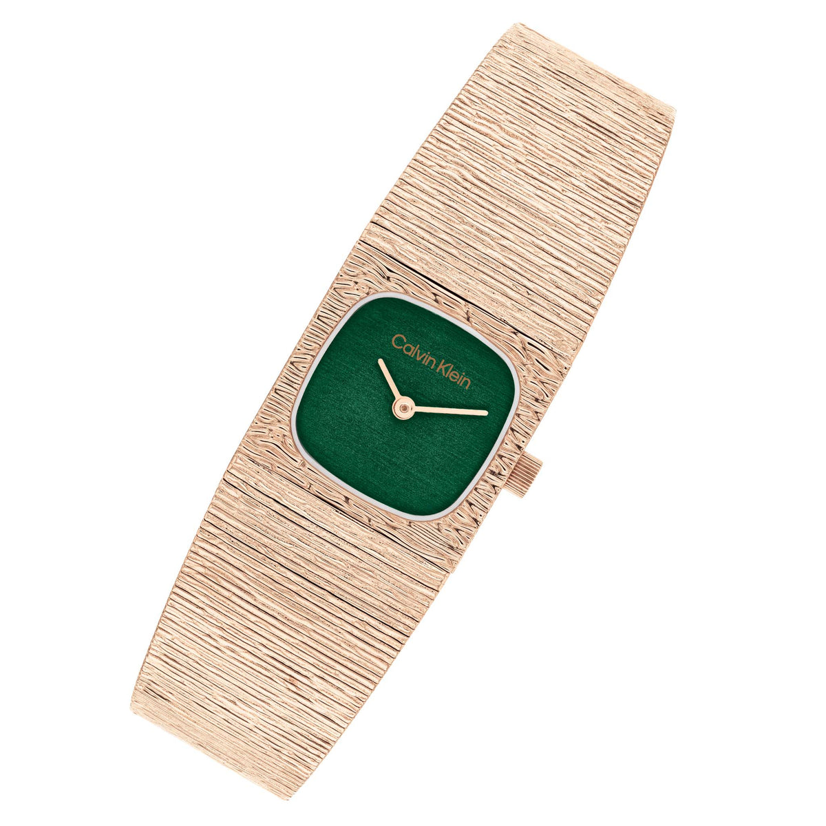 Calvin Klein Rose Gold Steel Mesh Green Dial Women's Watch - 25100179
