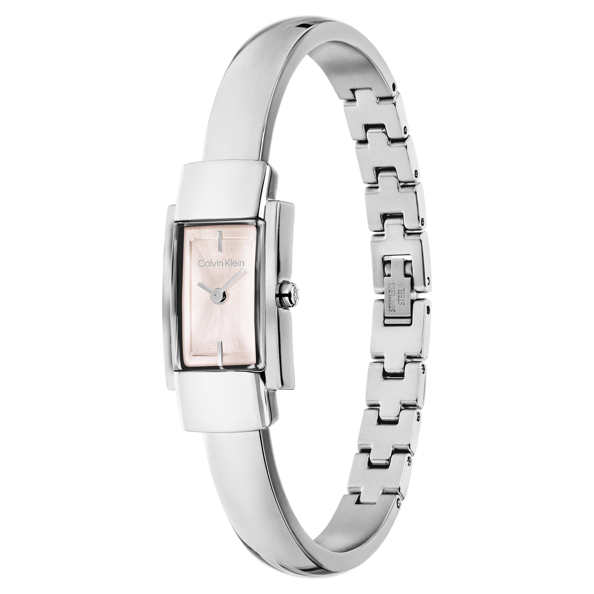 Calvin Klein Silver Steel Blush Dial Women's Watch - 25100182