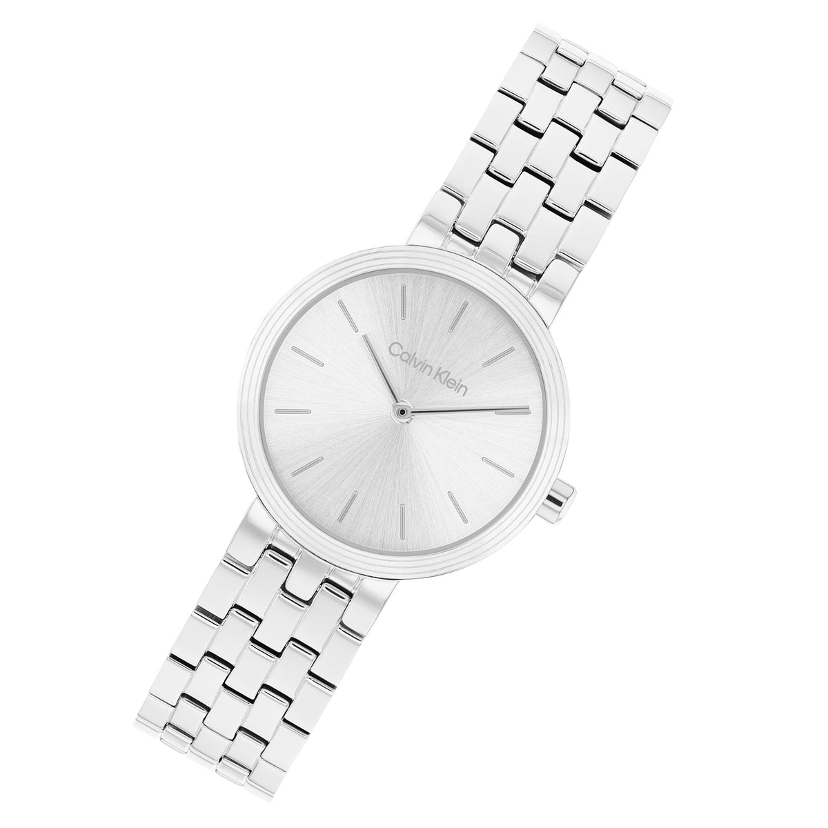 Calvin Klein Stainless Steel Silver White Dial Women's Watch - 25100186