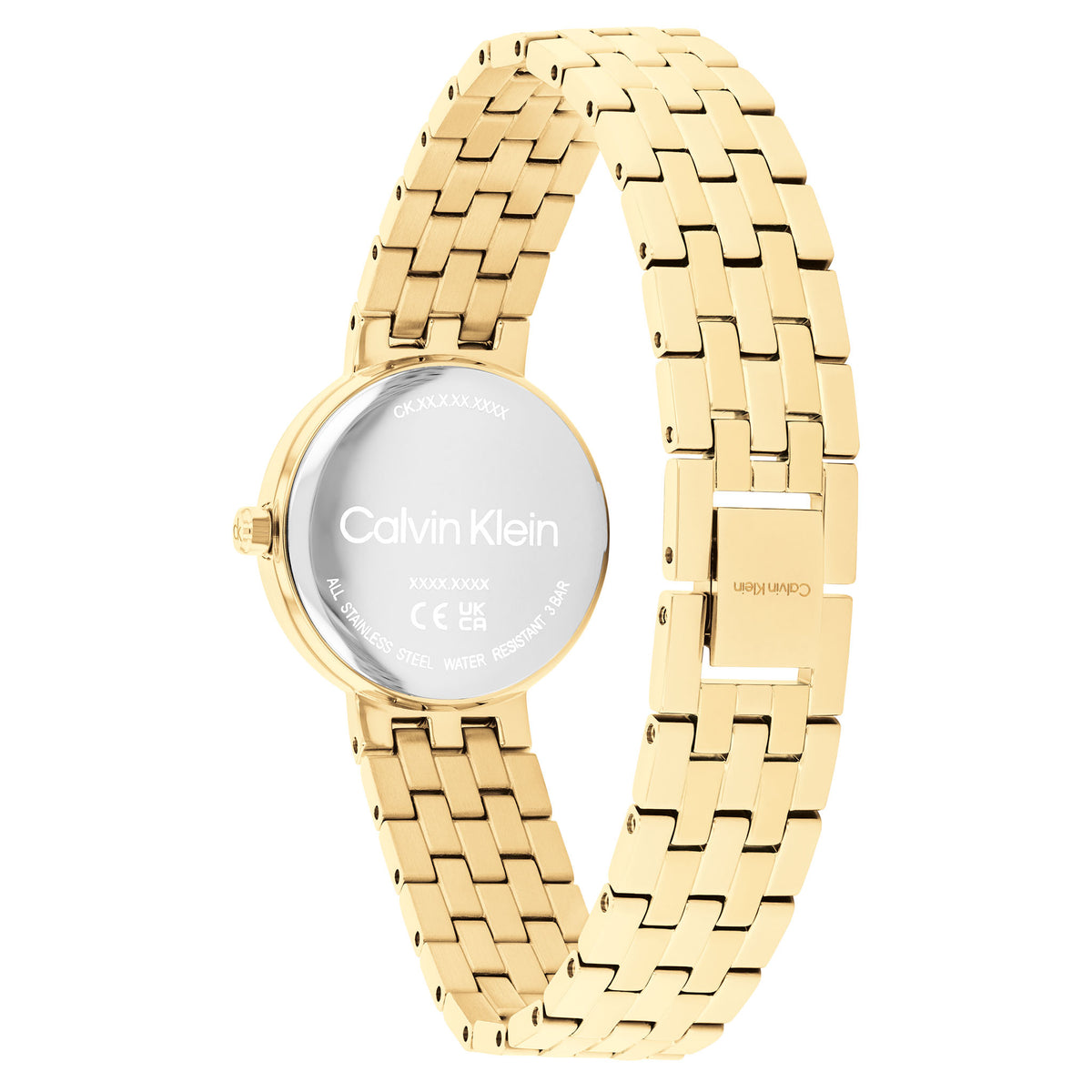 Calvin Klein Gold Steel Black Dial Women's Watch - 25100187