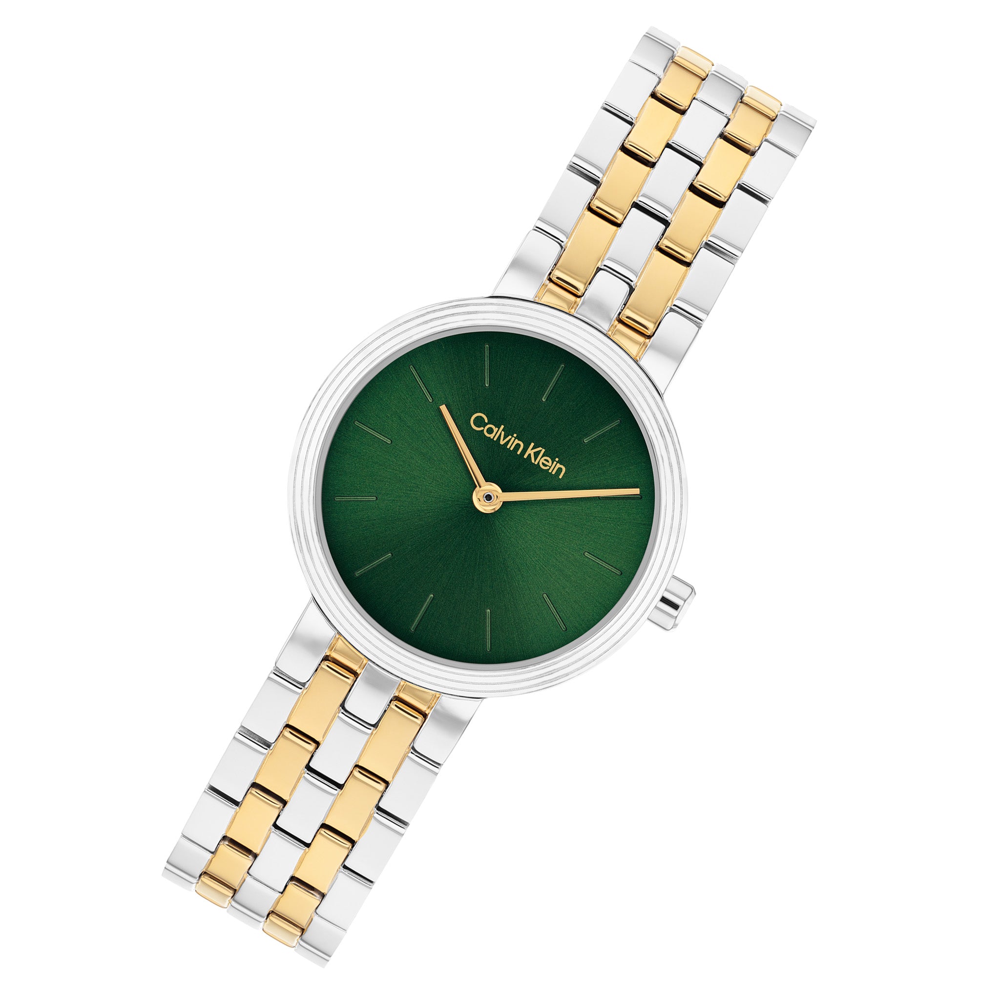 Calvin Klein Two-Tone Steel Green Dial Women's Watch - 25100188