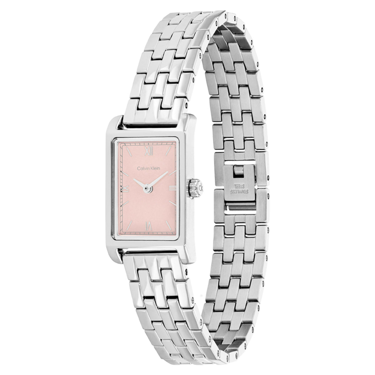 Calvin Klein Silver Steel Light Blush Dial Women's Watch - 25100197