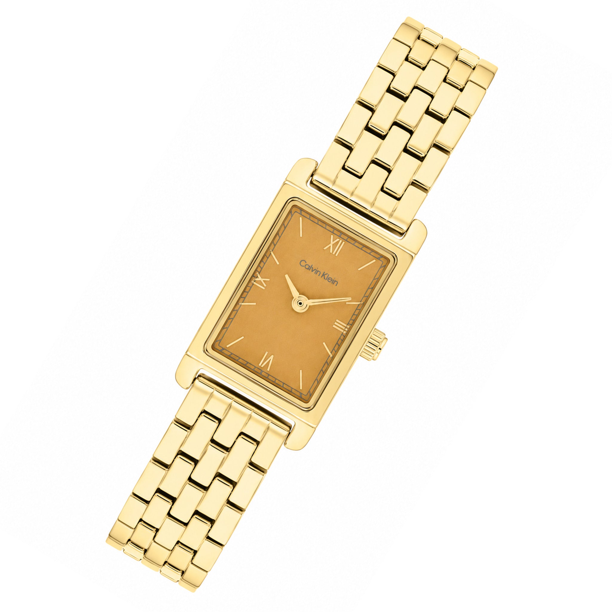 Calvin Klein Gold Steel Amber Dial Women's Watch - 25100198