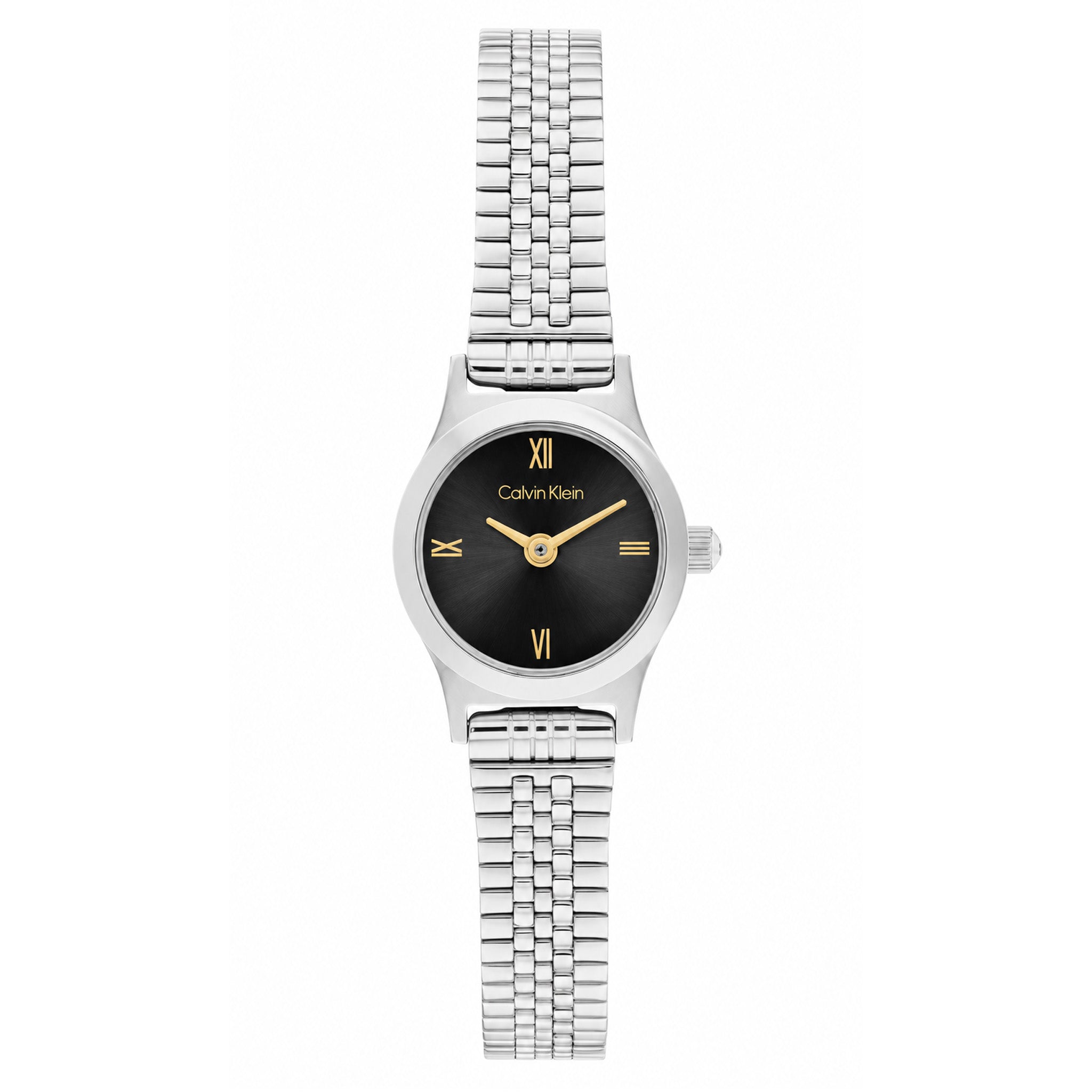 Calvin Klein Silver Steel Black Dial Women's Watch - 25100200