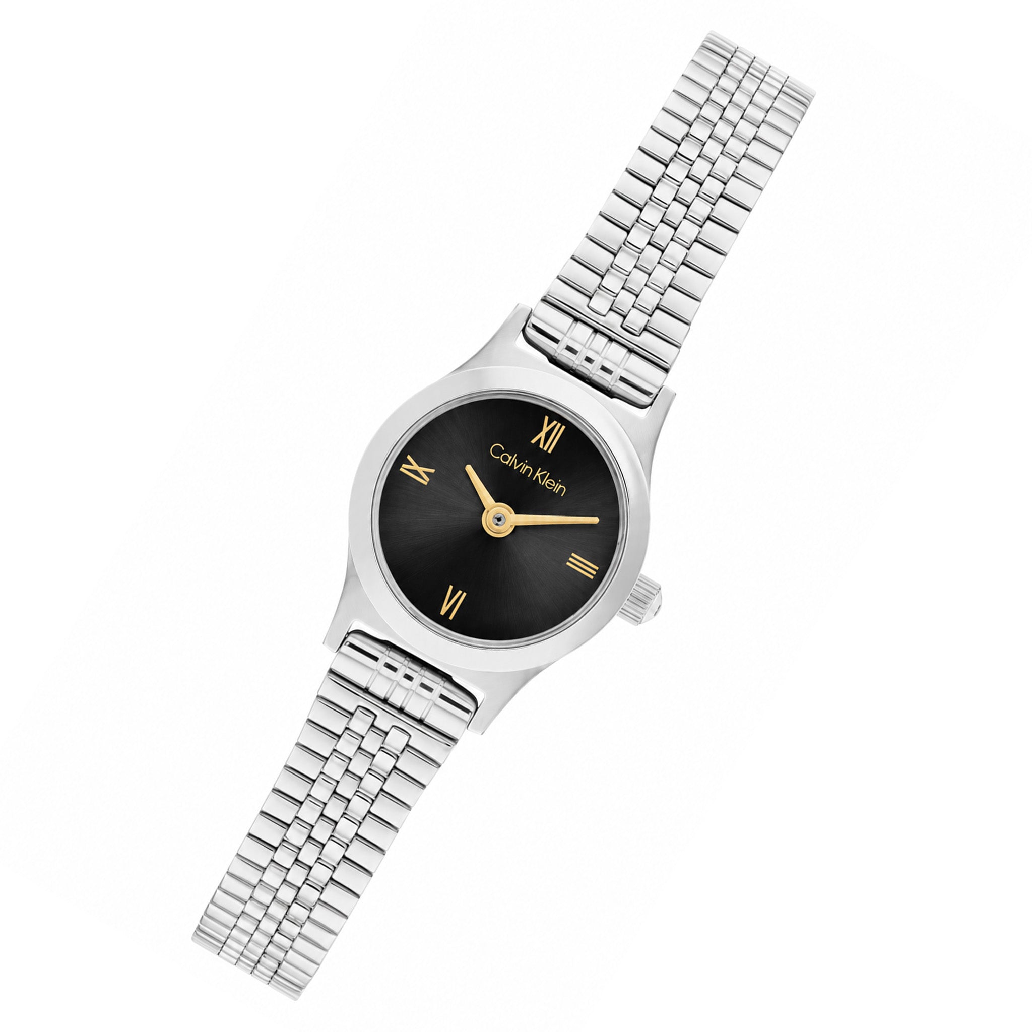 Calvin Klein Silver Steel Black Dial Women's Watch - 25100200