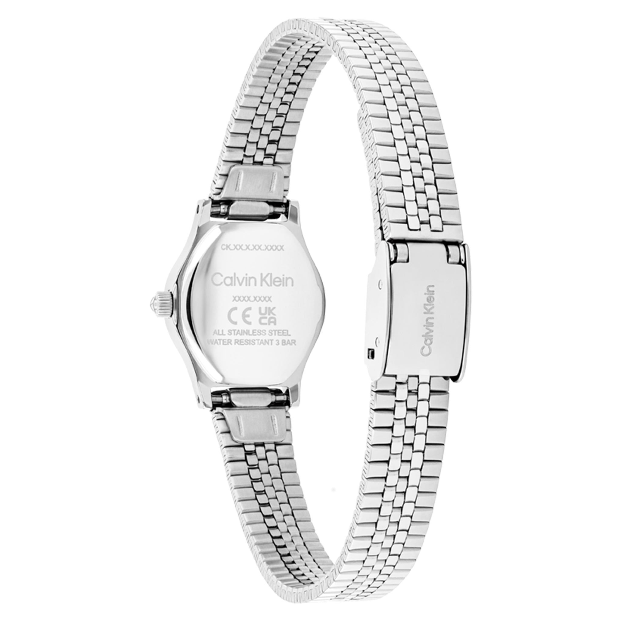 Calvin Klein Silver Steel Black Dial Women's Watch - 25100200