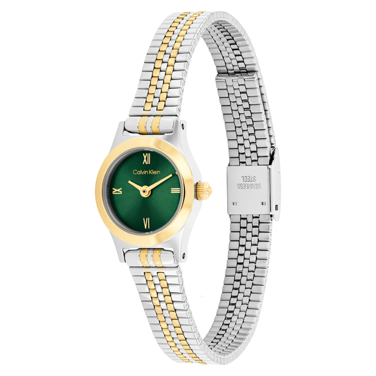 Calvin Klein Two-Tone Steel Green Dial Women's Watch - 25100202