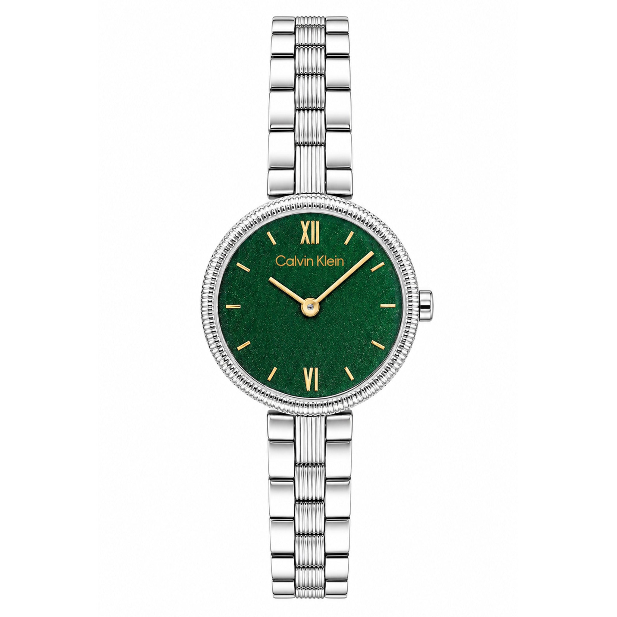 Calvin Klein Silver Steel Green Dial Women's Watch - 25100224