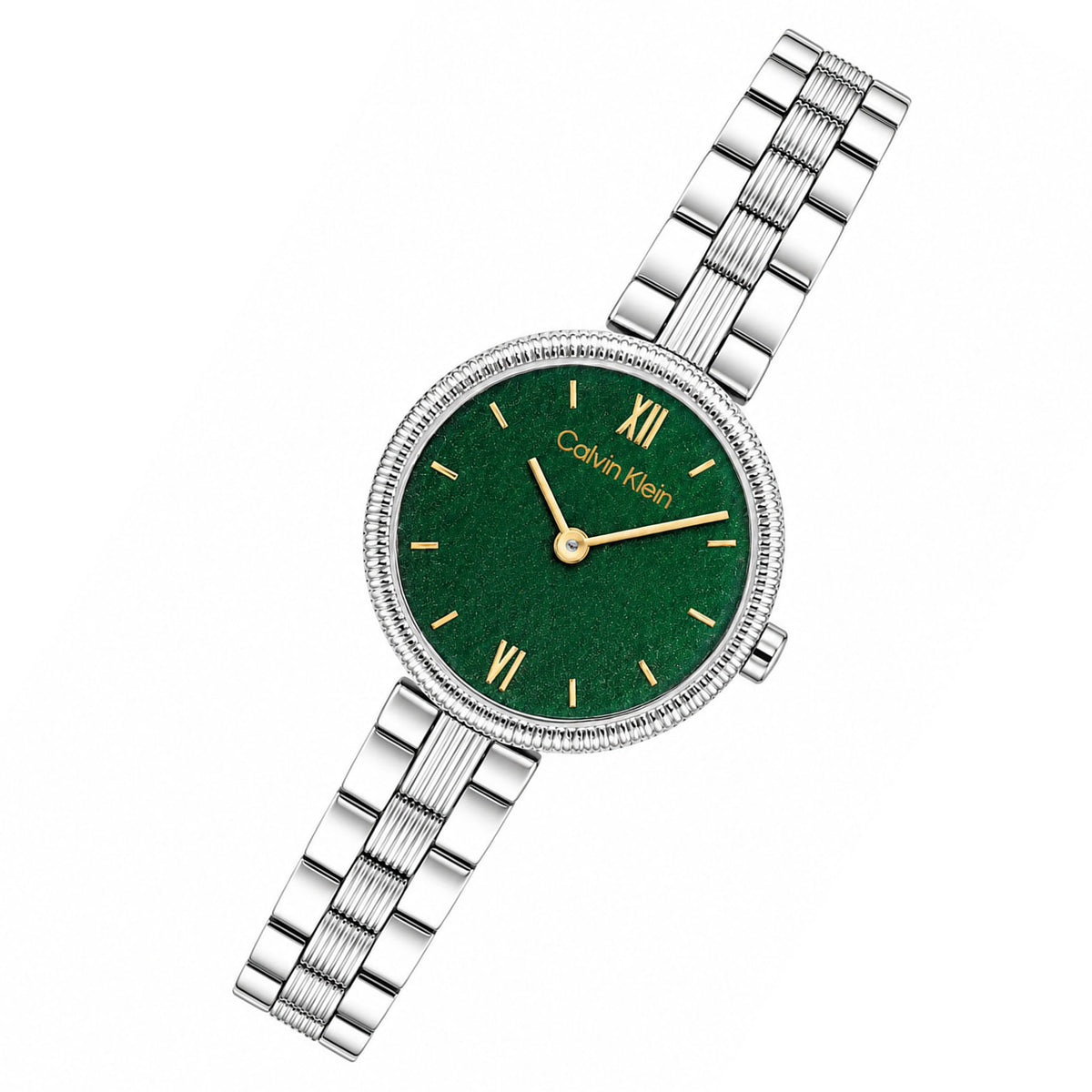 Calvin Klein Silver Steel Green Dial Women's Watch - 25100224