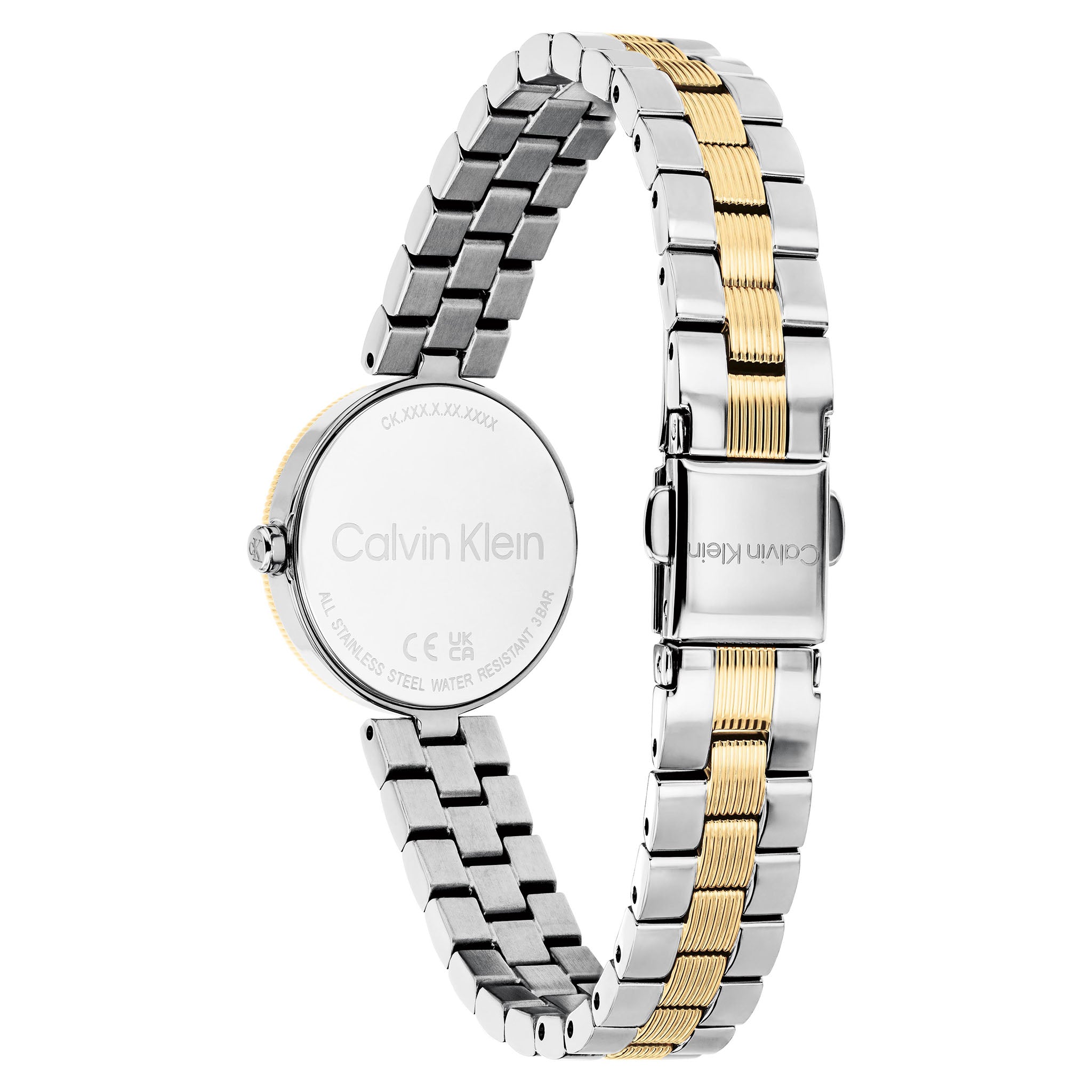 Calvin Klein Two-Tone Steel White Shimmer Dial Women's Watch - 25100226