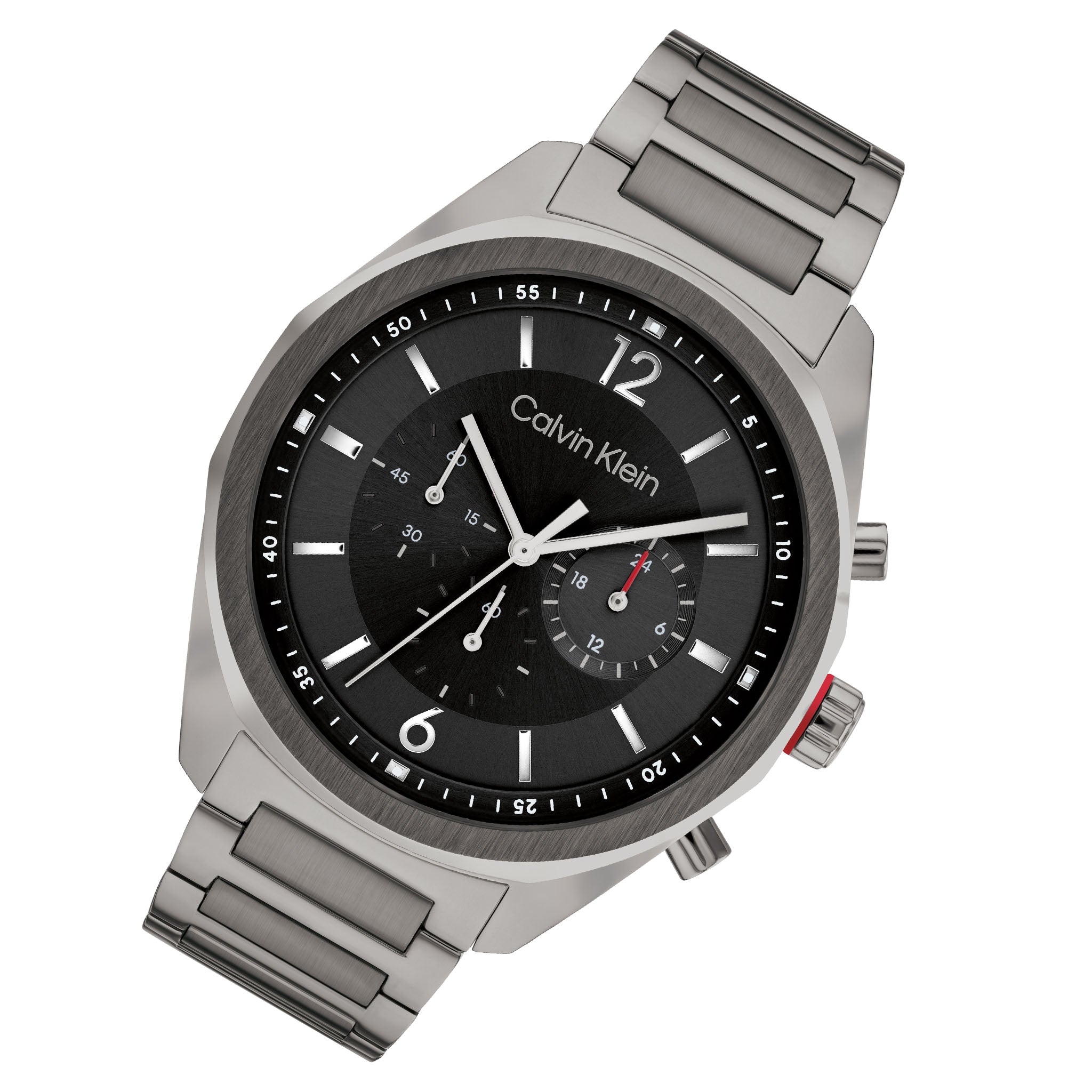 Calvin Klein Dark Grey Steel Black Dial Chronograph Men's Watch - 25200267
