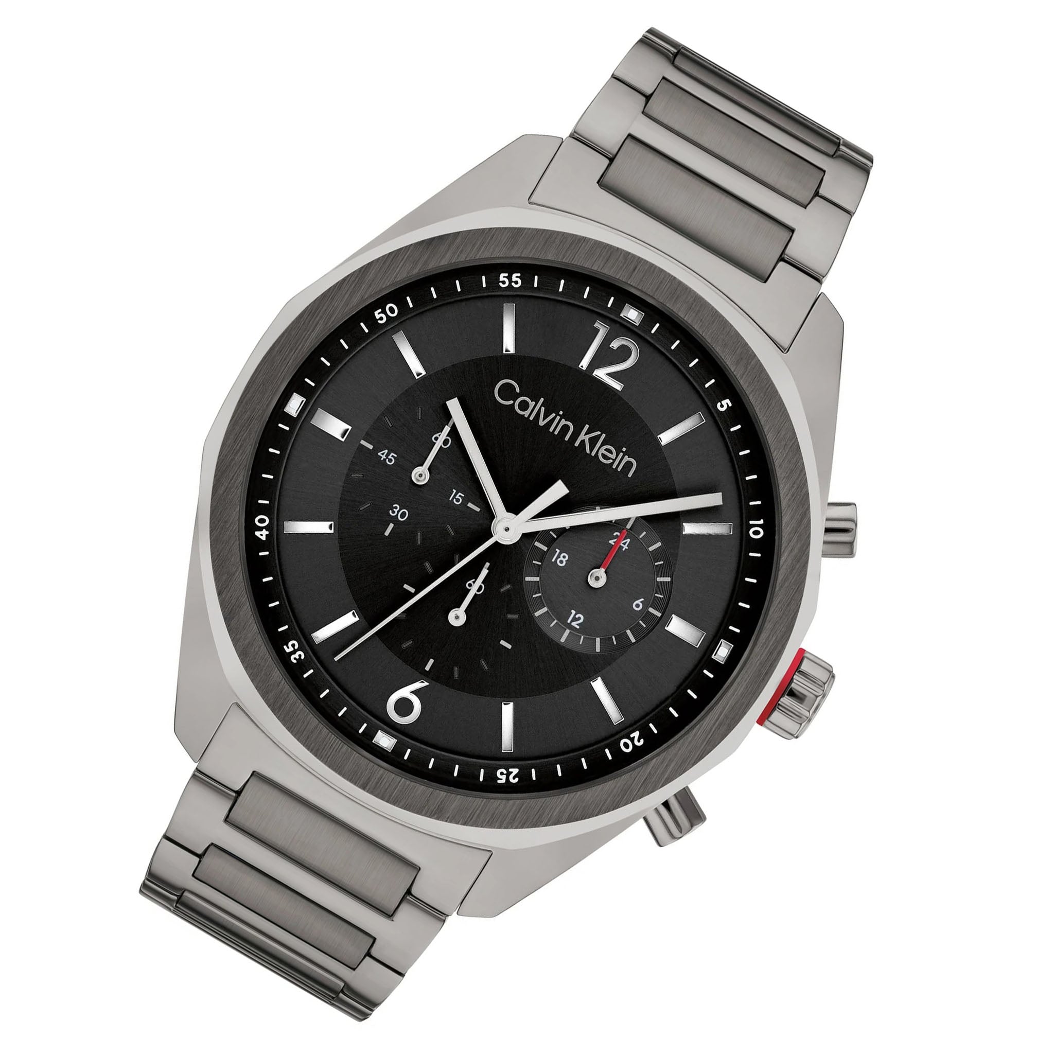 Calvin Klein Dark Grey Steel Black Dial Chronograph Men's Watch - 25200267