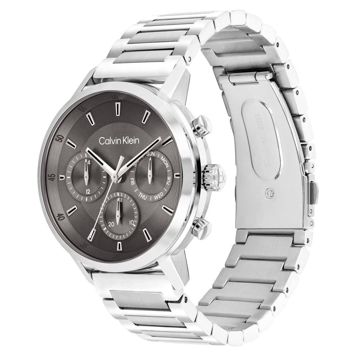 Calvin Klein Stainless Steel Grey Dial Multi-function Men's Watch - 25200493