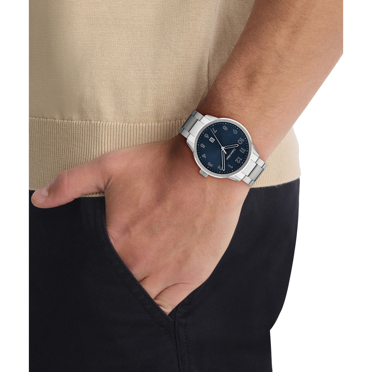 Calvin Klein Stainless Steel Blue Dial Men's Watch - 25200515