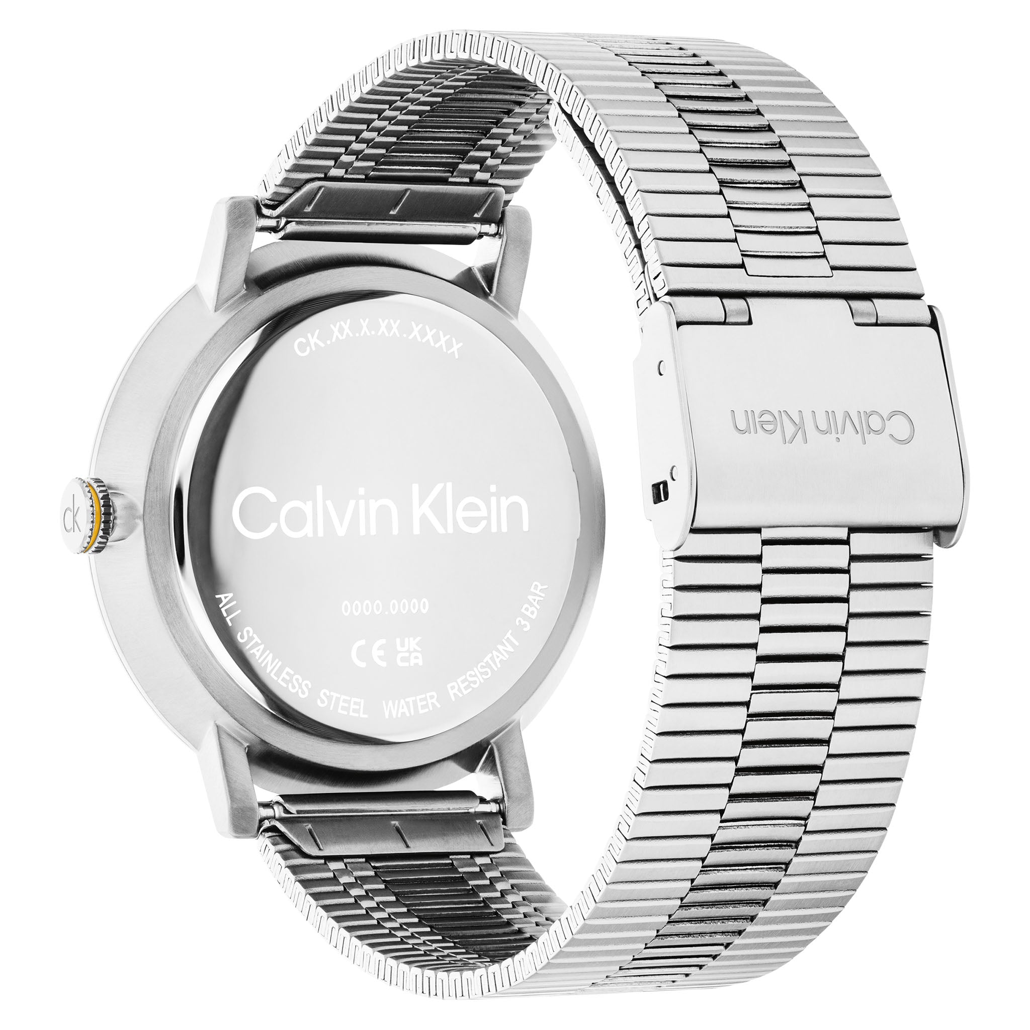 Calvin Klein Silver Steel Dark Grey Dial Men's Watch - 25200547