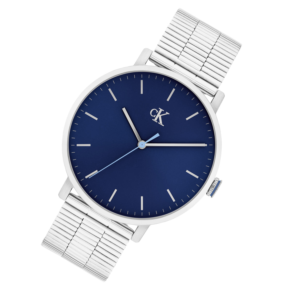 Calvin Klein Silver Steel Blue Dial Men's Watch - 25200548