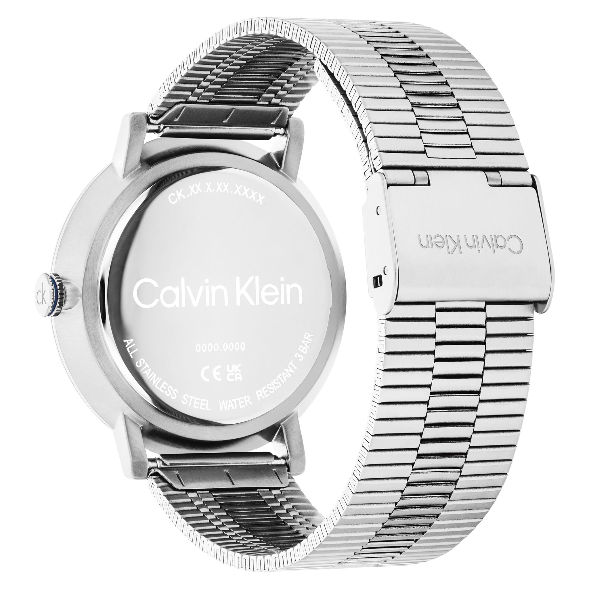 Calvin Klein Silver Steel Blue Dial Men's Watch - 25200548