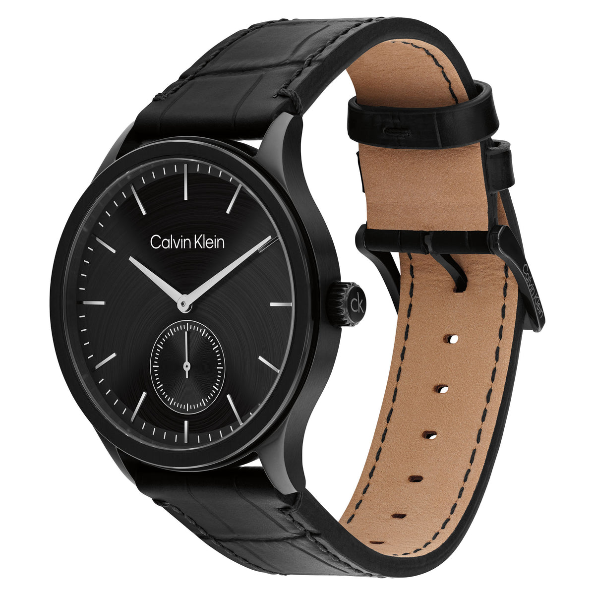 Calvin Klein Leather Black Dial Men's Watch - 25200555