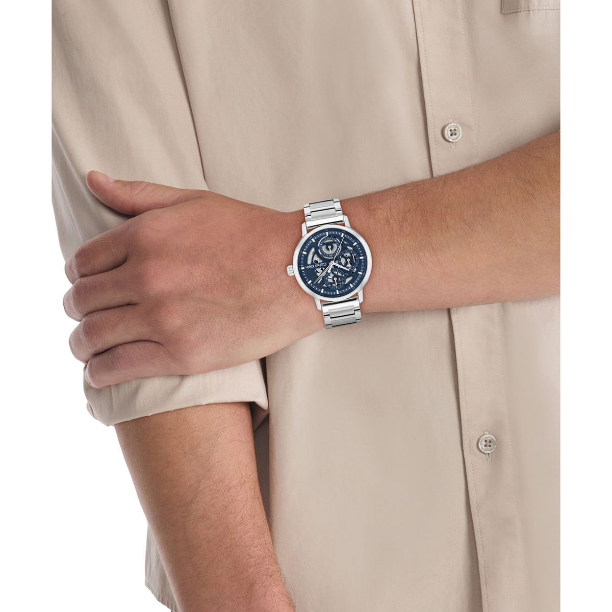 Calvin Klein Silver Steel Blue Dial Multi-function Men's Watch - 25200562