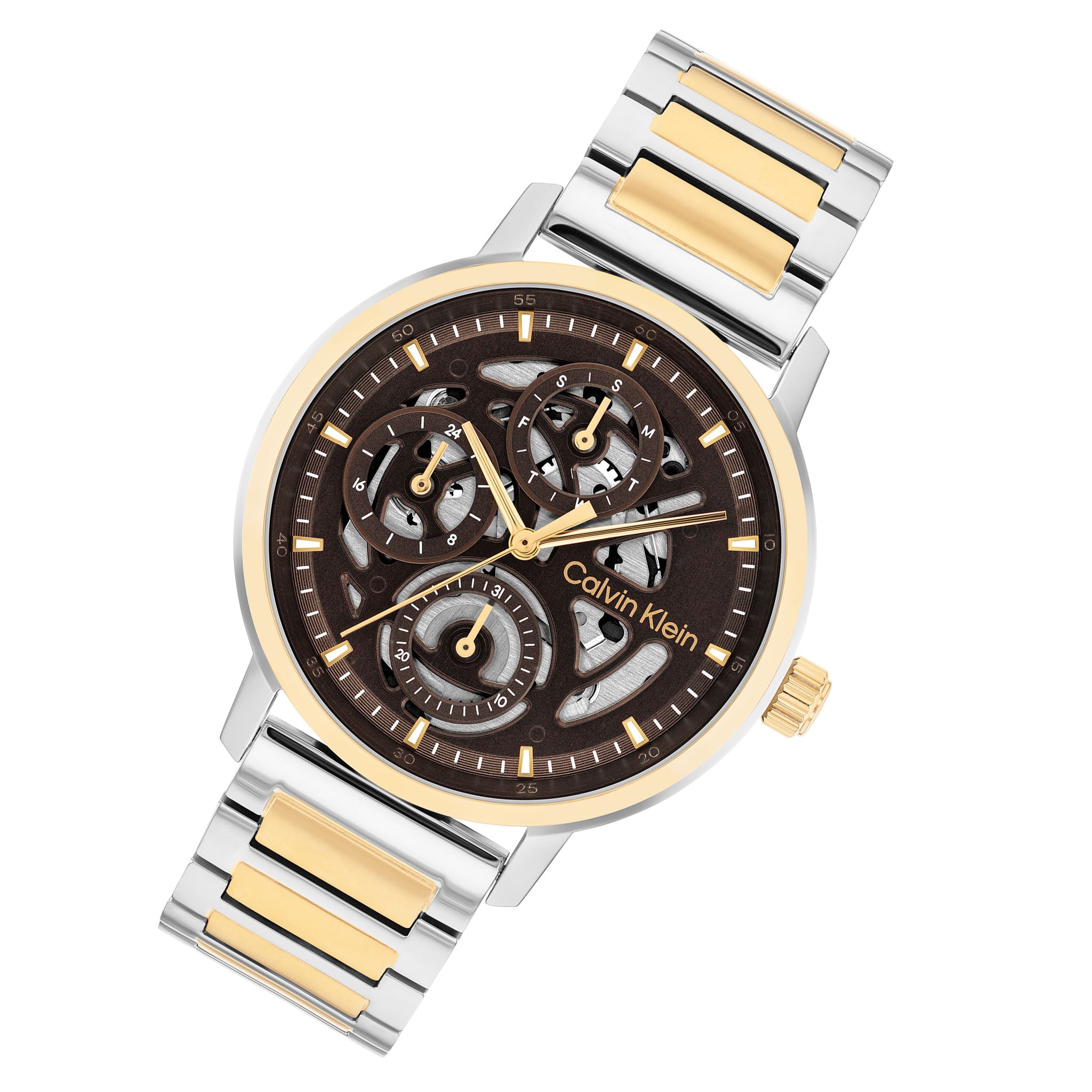 Calvin Klein Two-Tone Steel Brown Dial Multi-function Men's Watch - 25200564