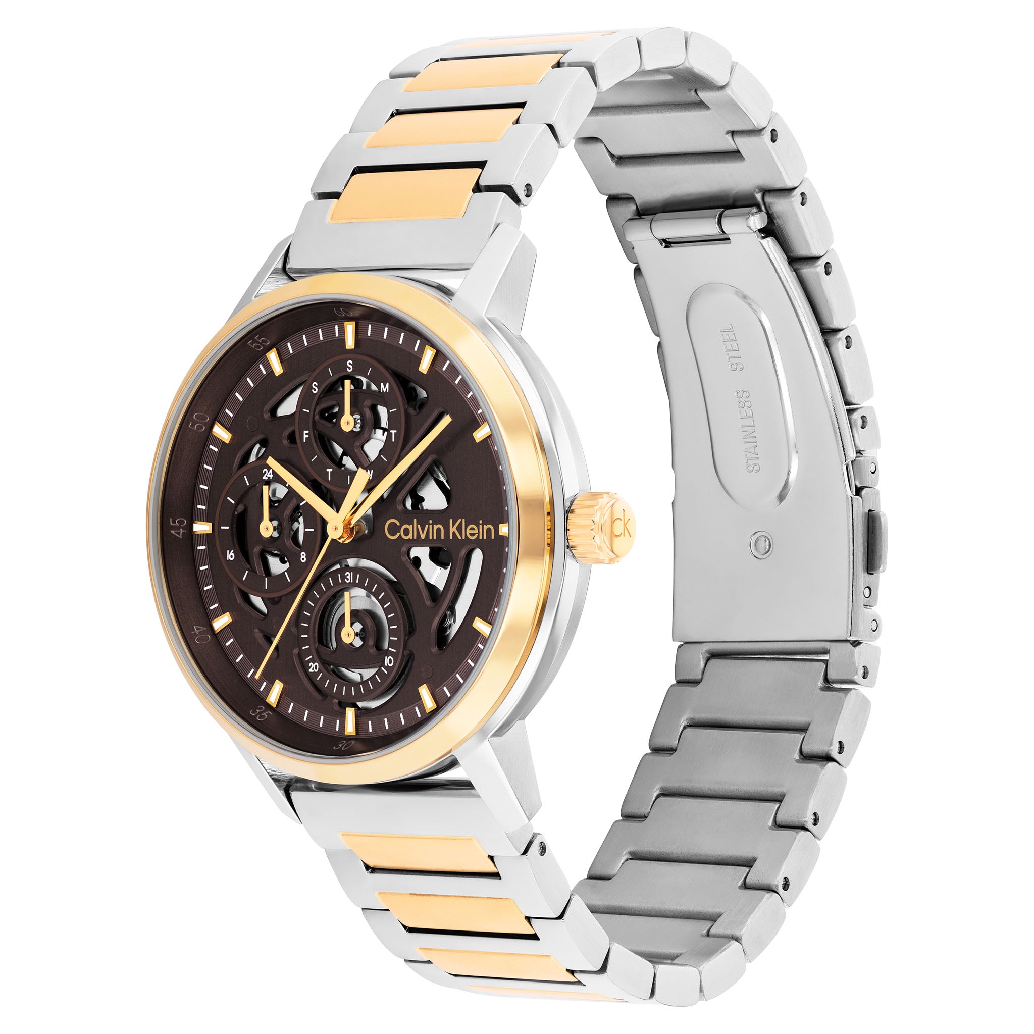 Calvin Klein Two-Tone Steel Brown Dial Multi-function Men's Watch - 25200564