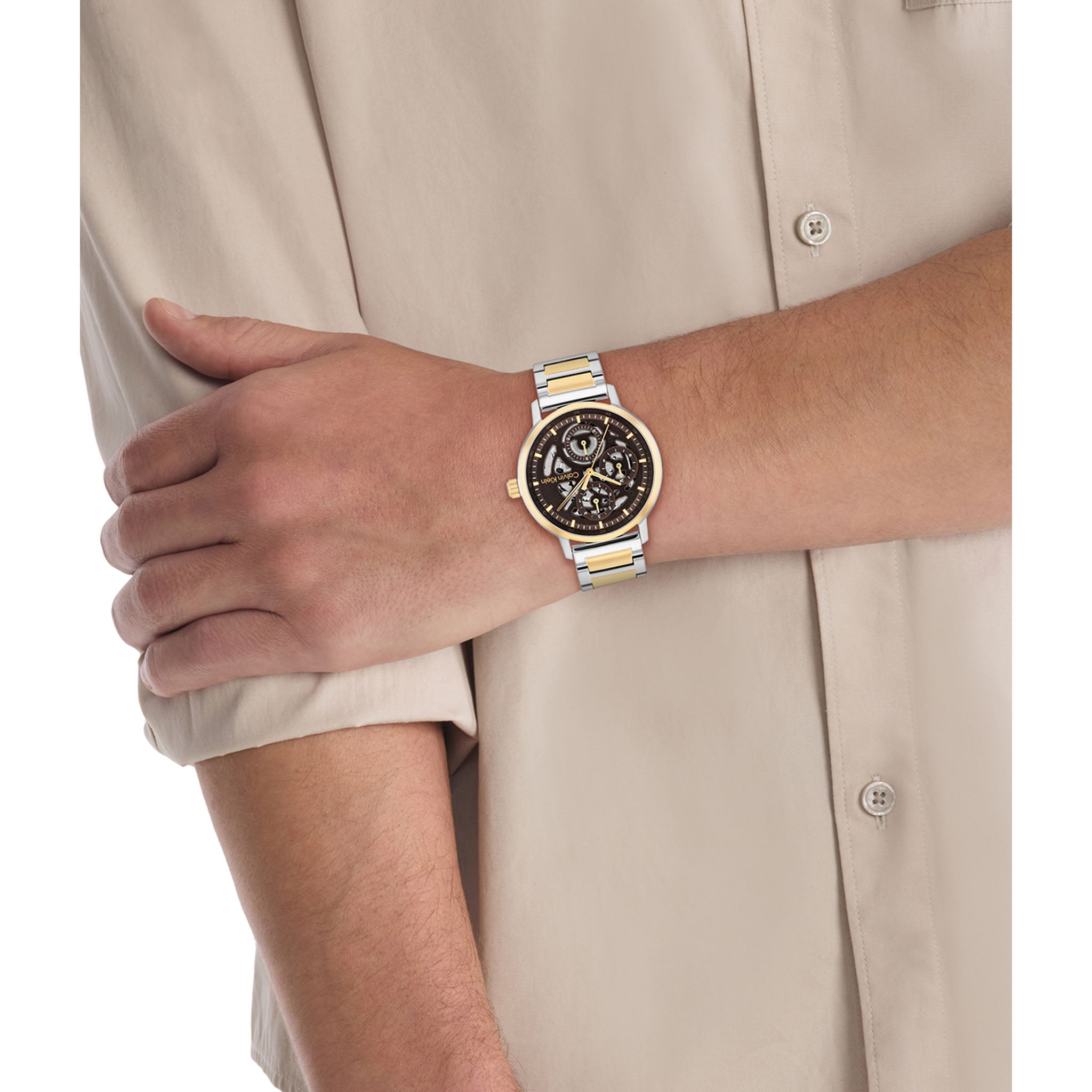 Calvin Klein Two-Tone Steel Brown Dial Multi-function Men's Watch - 25200564