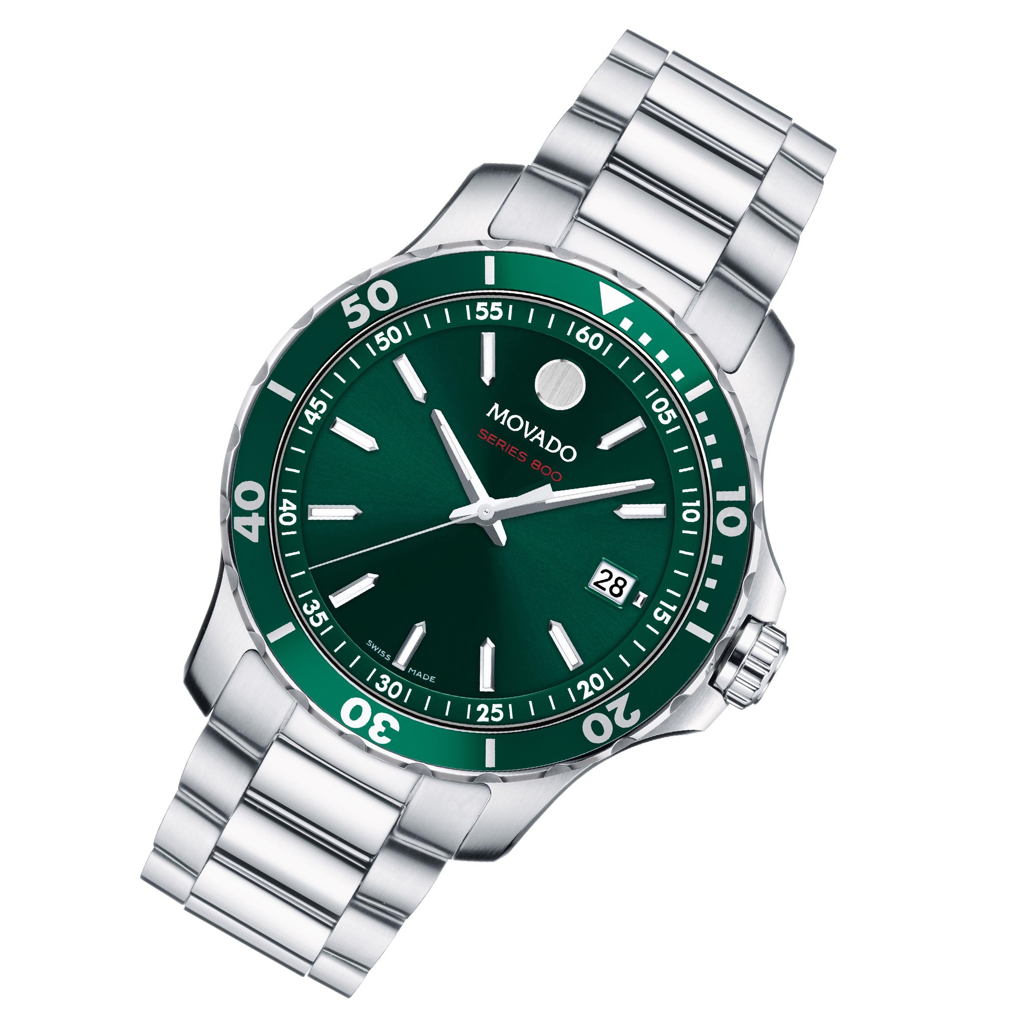 Movado Stainless Steel Green Dial Men's Swiss Made Watch - 2600136