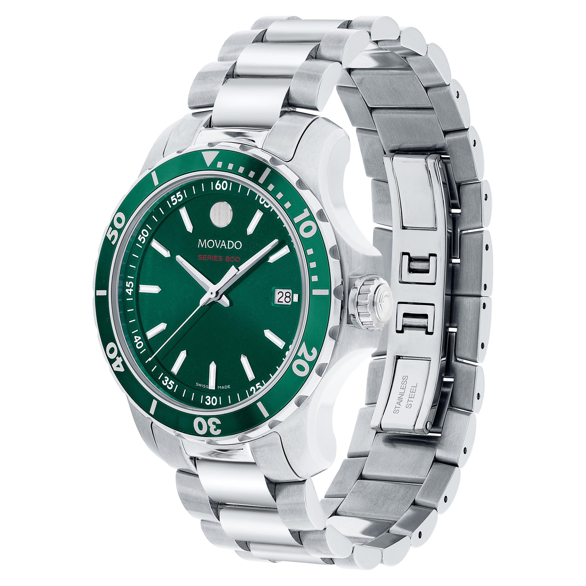 Movado Stainless Steel Green Dial Men's Swiss Made Watch - 2600136