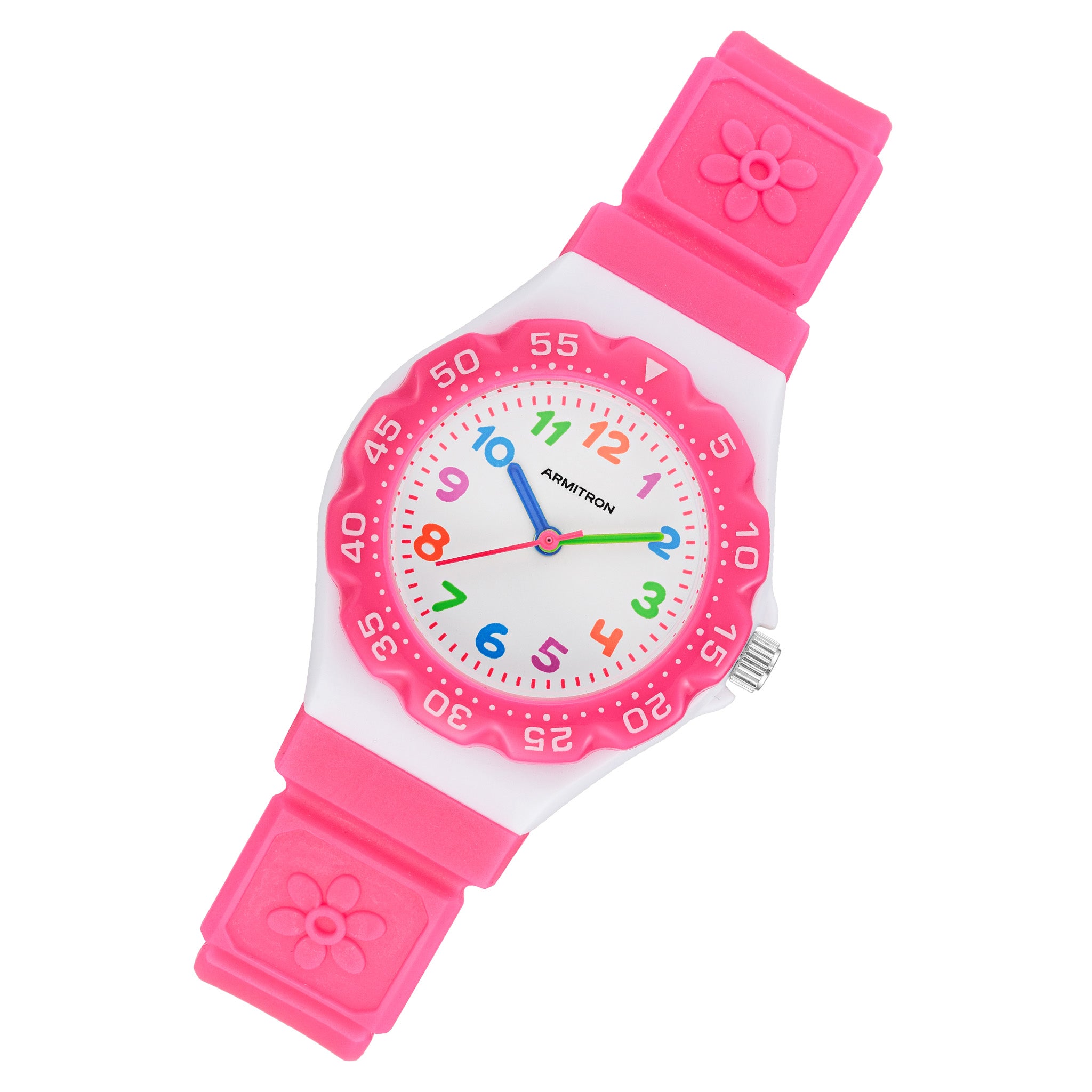 Armitron Pink Plastic White Dial Kids Watch - 271007WPK