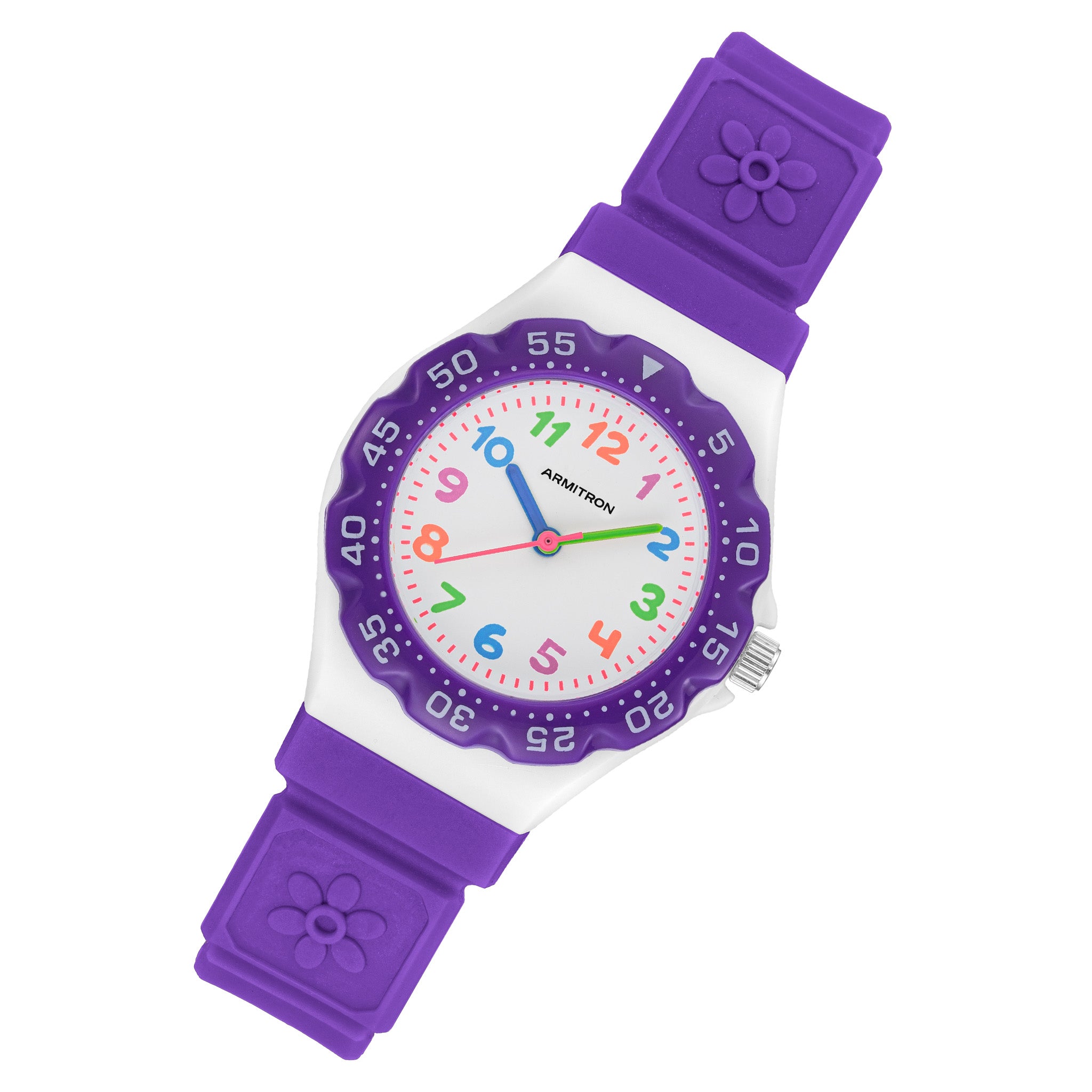 Armitron Purple Plastic White Dial Kids Watch - 271007WPR