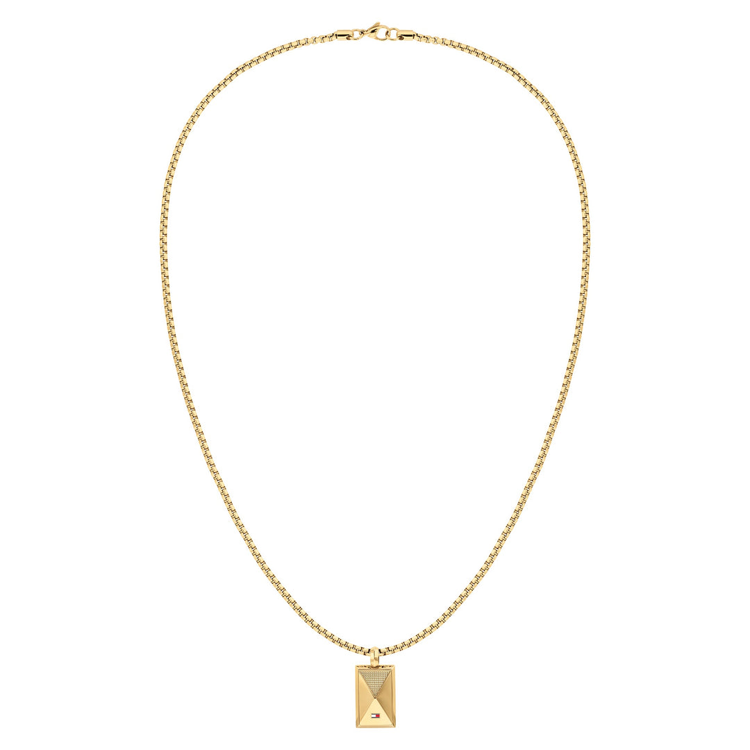 Tommy Hilfiger Jewellery Gold Steel Men's Pendant With Chain - 2790565