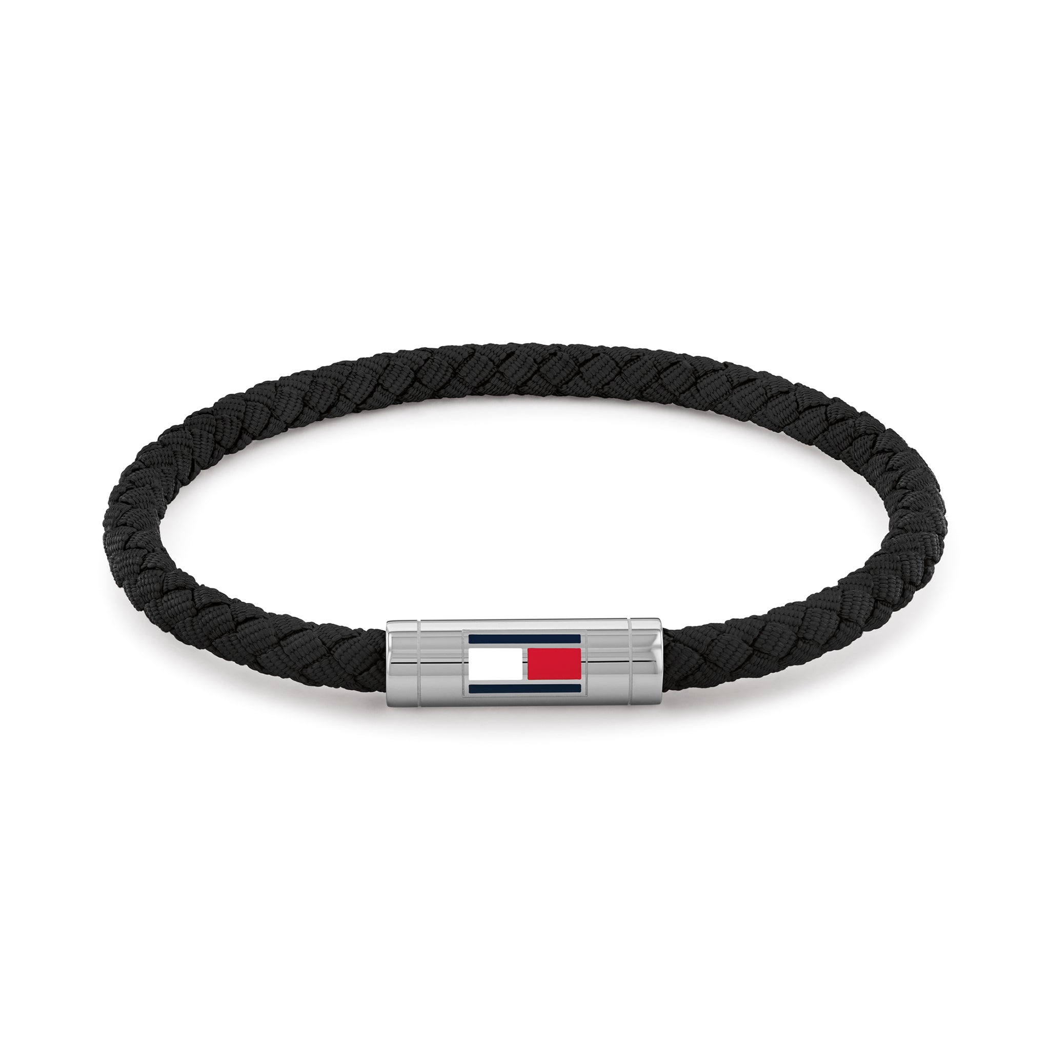 Tommy Hilfiger Jewellery Stainless Steel & Black Nylon Cord Men's Nylon Bracelet - 2790741